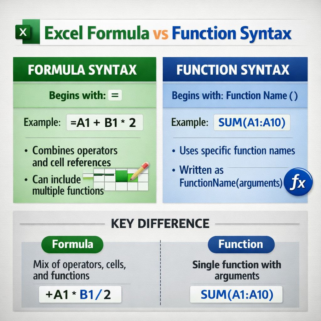 Excel - Syntax of formulas and functions Excel Formulas Unleashed # ...