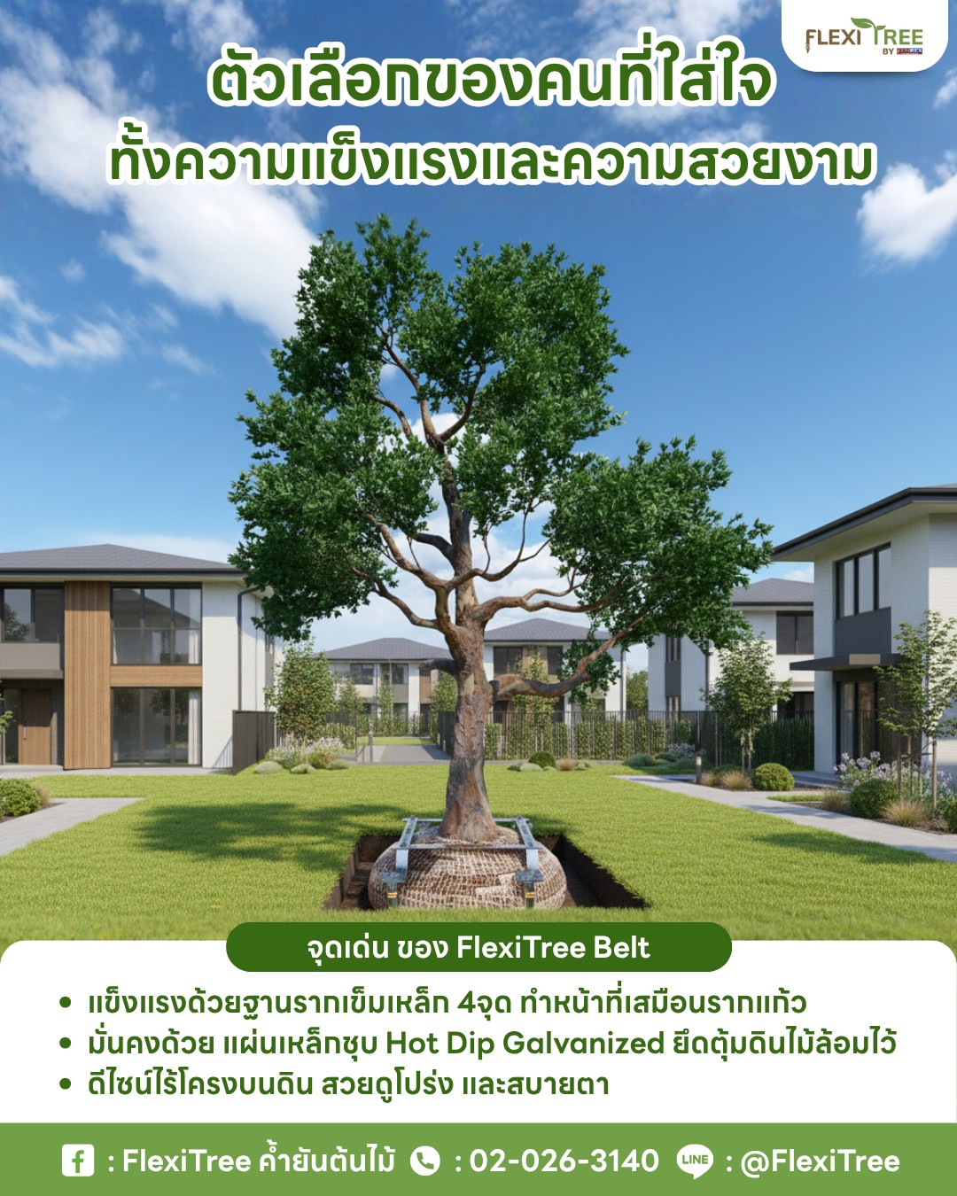 FlexiTree - สำหรับใครที่ต้องการค้ำยันต้นไม้ล้อม แต่ไม่อยากให้โครงค้ำยัน ...