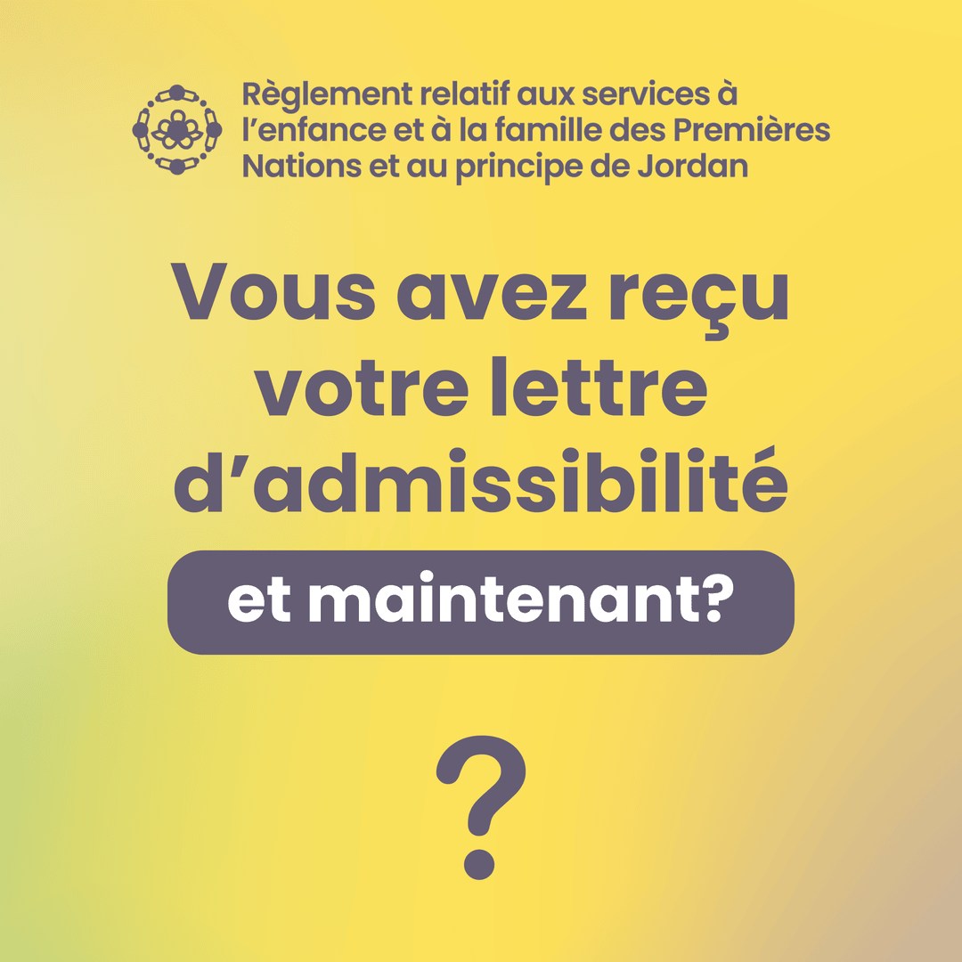 First - J'ai reçu une lettre confirmant que je suis admissible à une ...