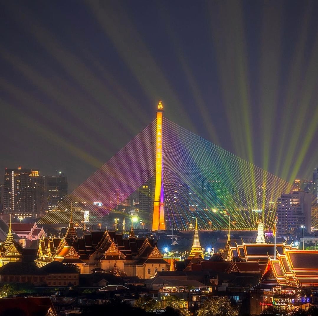 ASEAN Skyline - 🇹🇭 Rama VIII bridge 🇹🇭 is a cable-stayed...