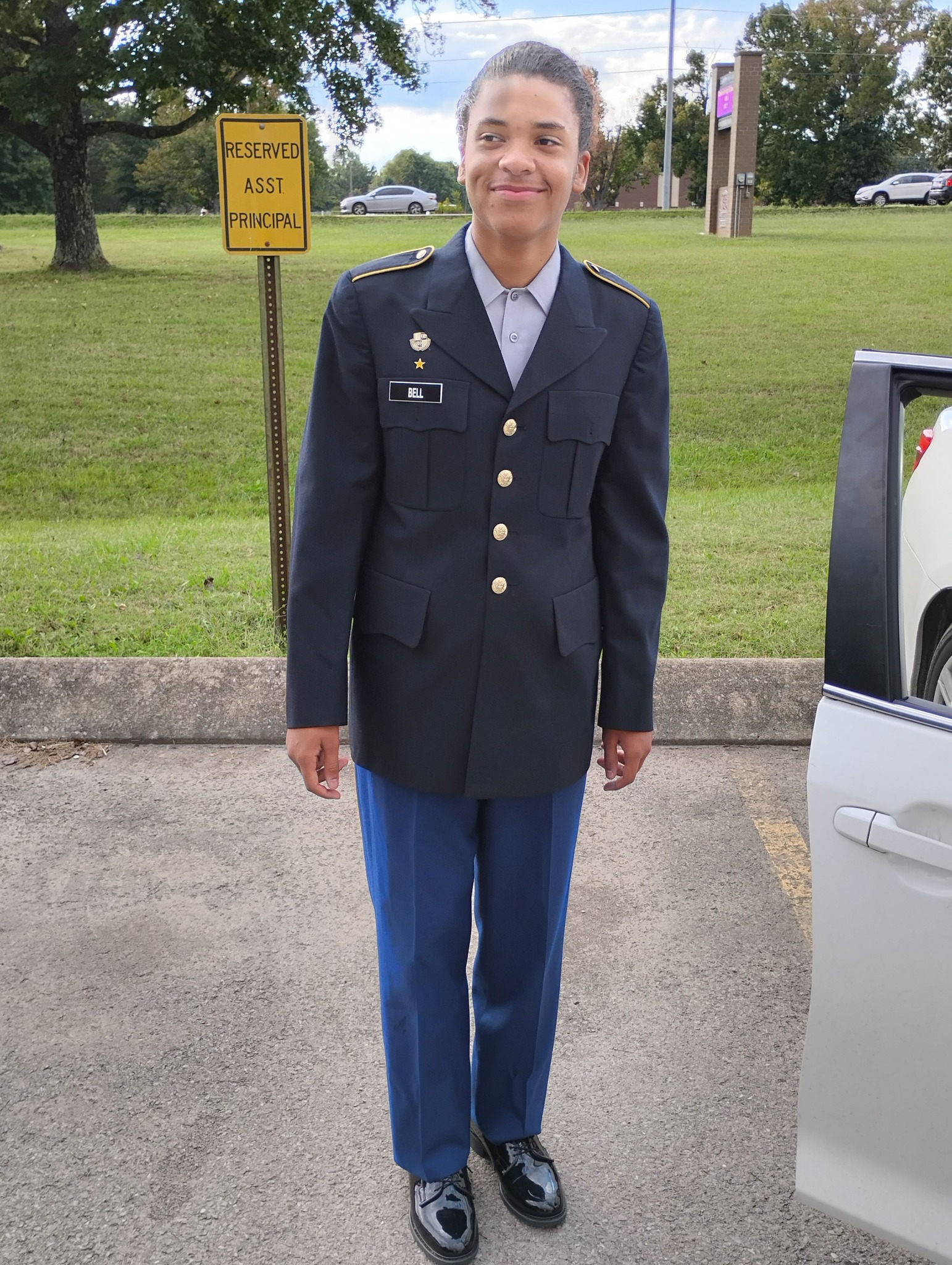 dress blues jrotc My oldest in his uniform... He forgot his tie, but finally got his jacket, lol WWT a practical choice for Mare mare womens a Length:Hemmed
