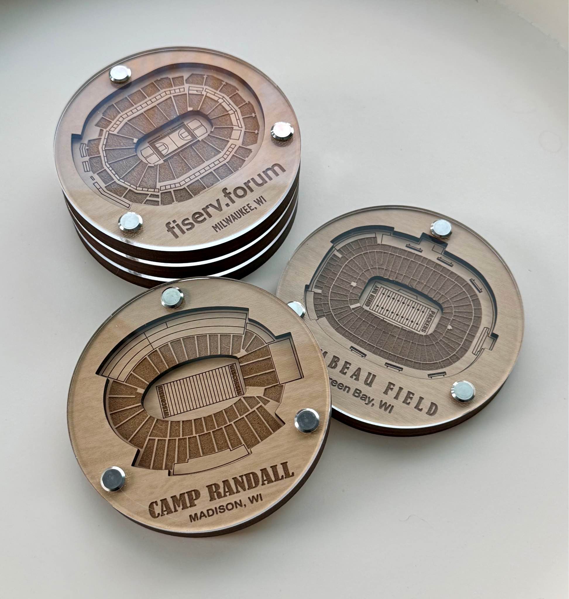 Wisconsin sports coasters - Decorative Plates, Bowls & Trays - Appleton ...