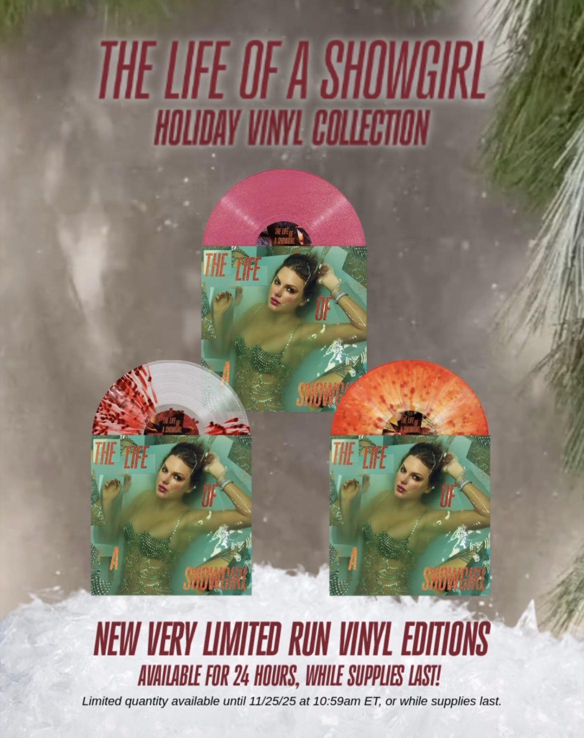 Taylor Swift released The Life of A Showgirl (HOLIDAY VINYL