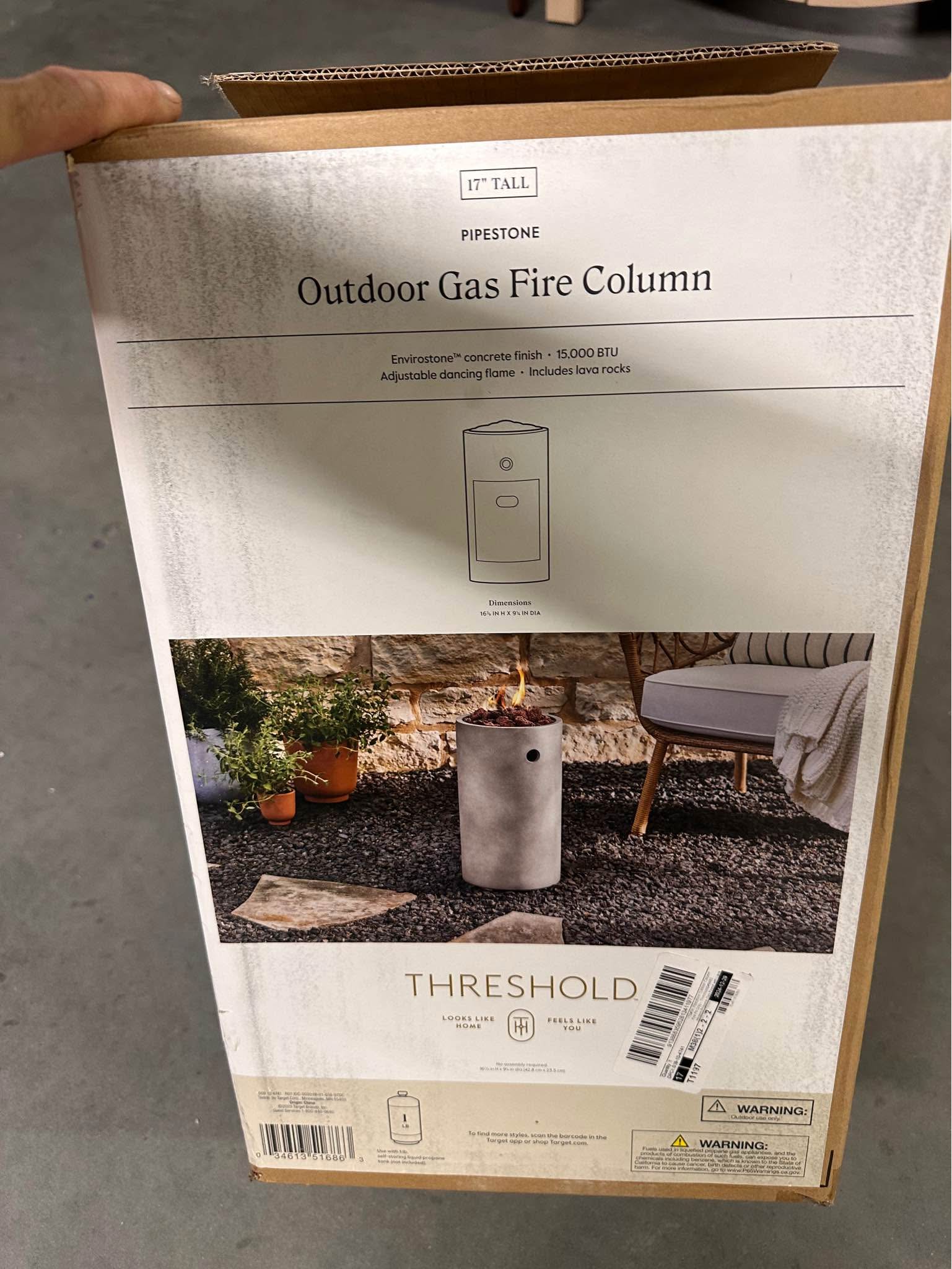 Real Flame Aegean 24 In. Steel Propane Fire Column In Weathered Slate 9810lp Wslt