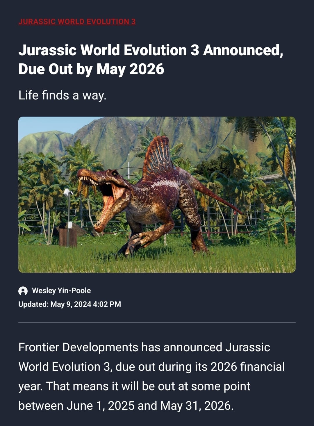🎉 IT'S FINALLY HERE! 🎉 Jurassic Dinosaur: Park Game has