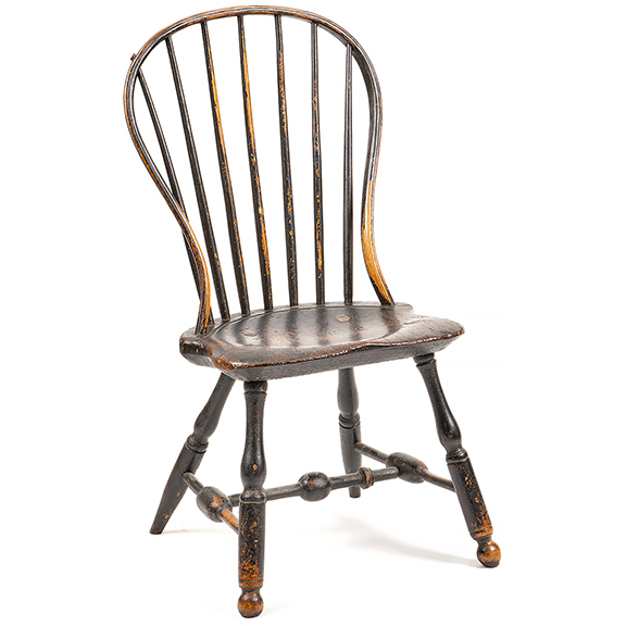 Late 18th century Rhode Island Windsor chair with bulbous turnings
