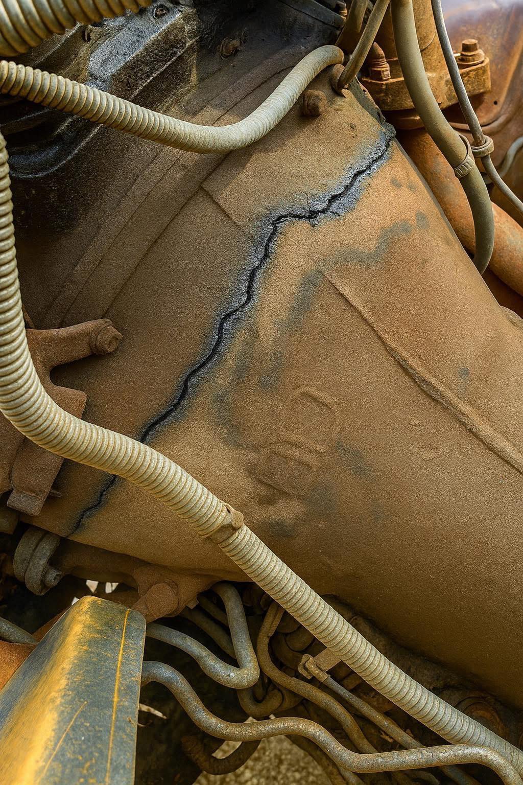 Can a cracked transmission housing be welded safely?