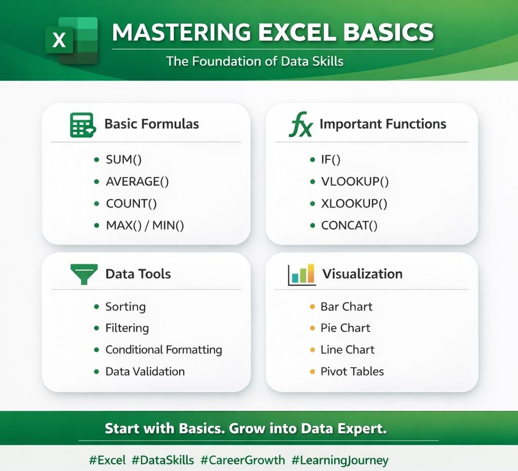 Excel - 📊 Mastering Excel Basics – The Foundation of Data Skills ...