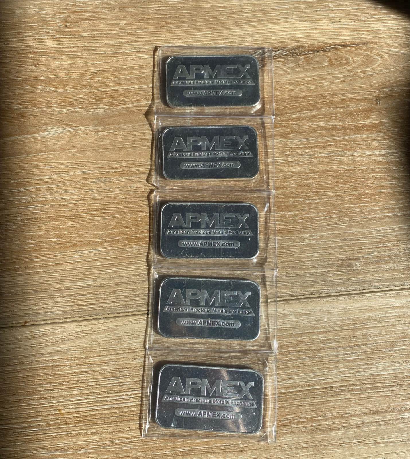 Lot of 5 APMEX 1oz sealed ingots - Coins & Paper Money - Morristown ...