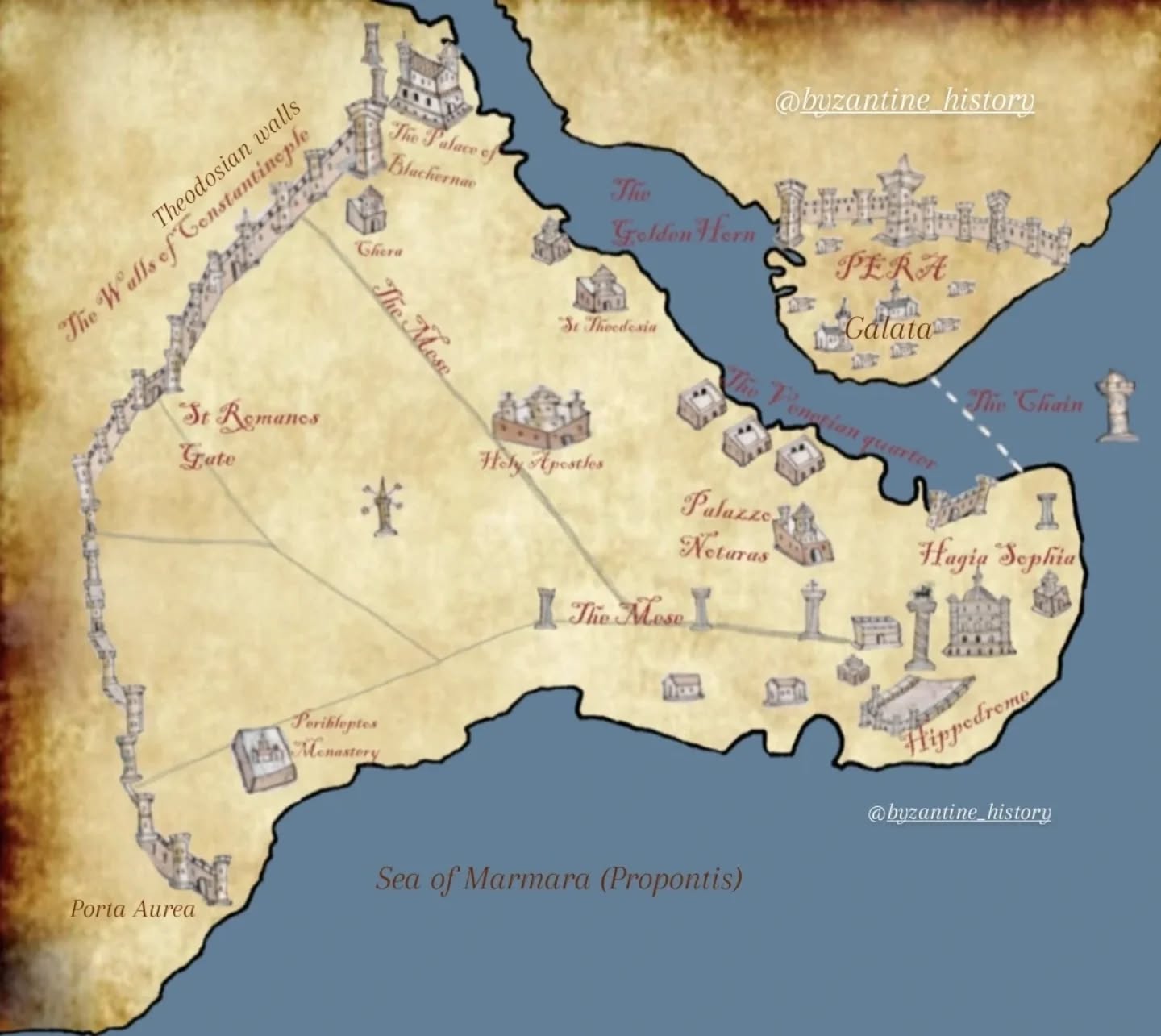 Mufti - A map of Constantinople showing the city in the... | Facebook
