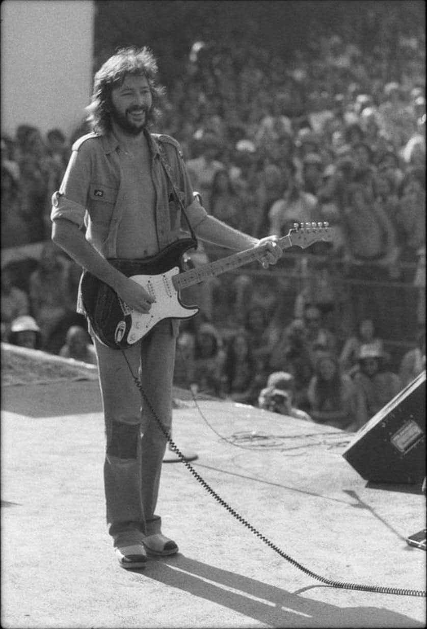 Eric Clapton photographed performing at the Nassau Coliseum in