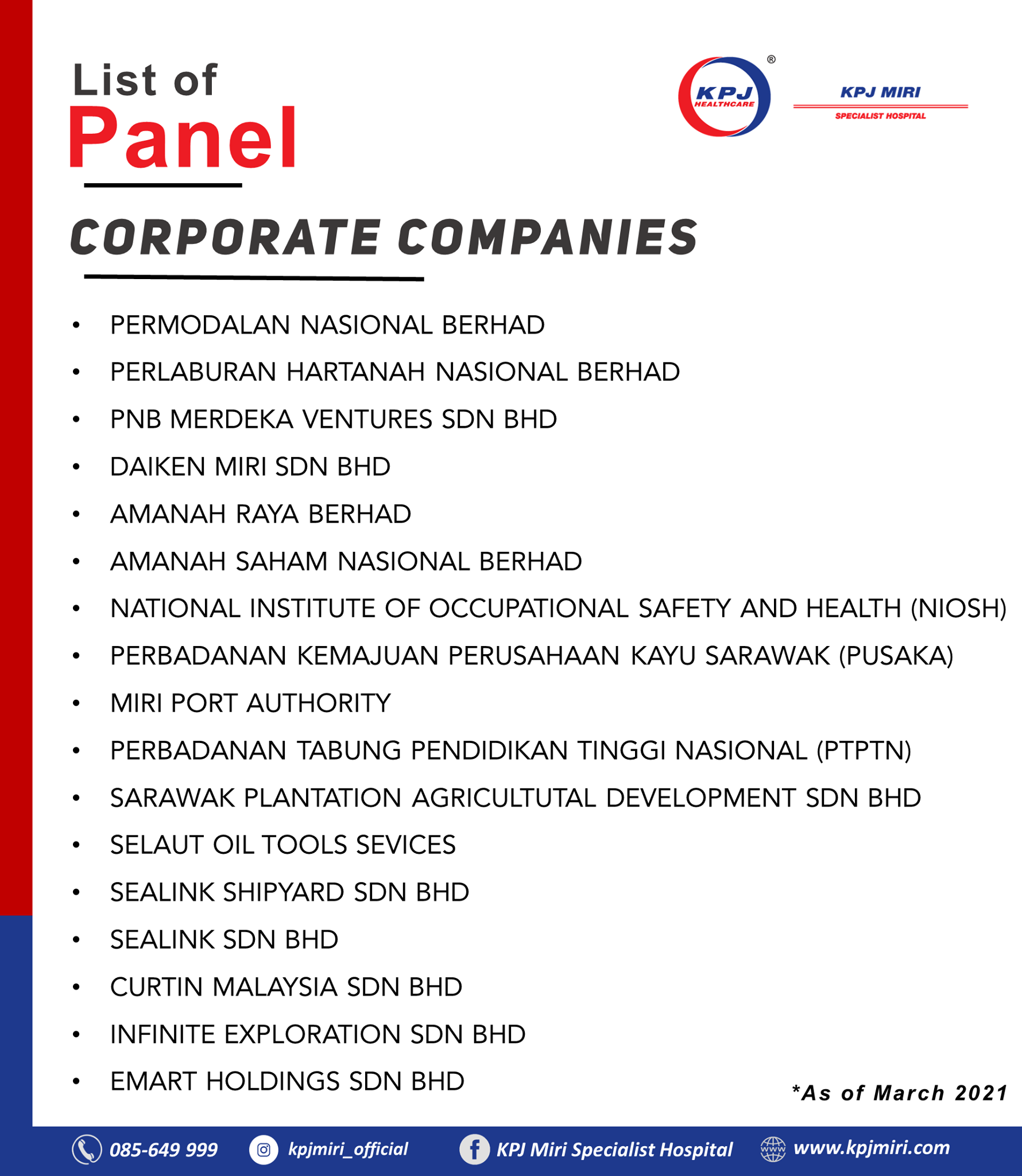 Dear valued customers, KPJ... - KPJ Miri Specialist Hospital | Facebook