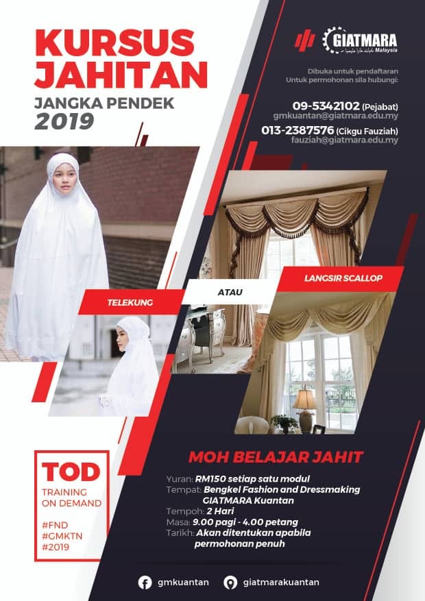 Tod Kursus Jahitan Pilihan Anda Giatmara Kuantan Facebook