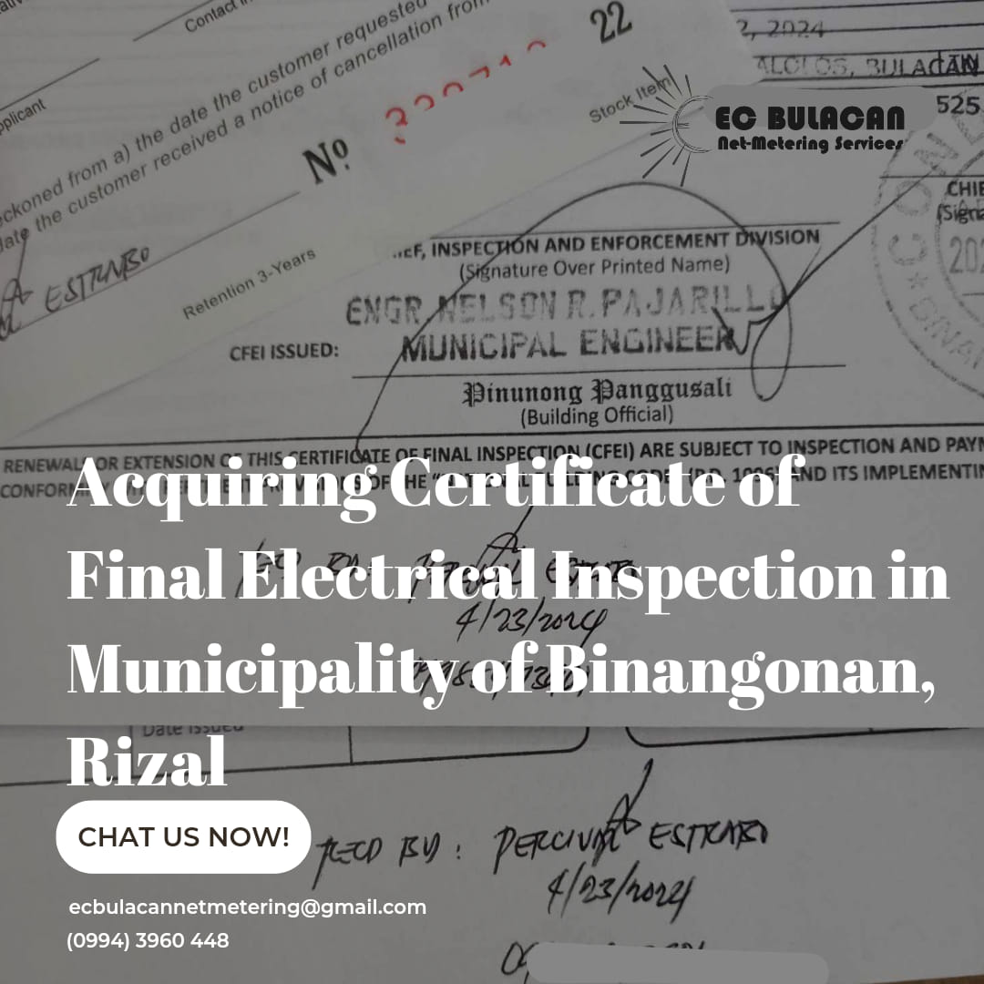 EC - Acquiring Certificate of Final Electrical Inspection (CFEI) in ...