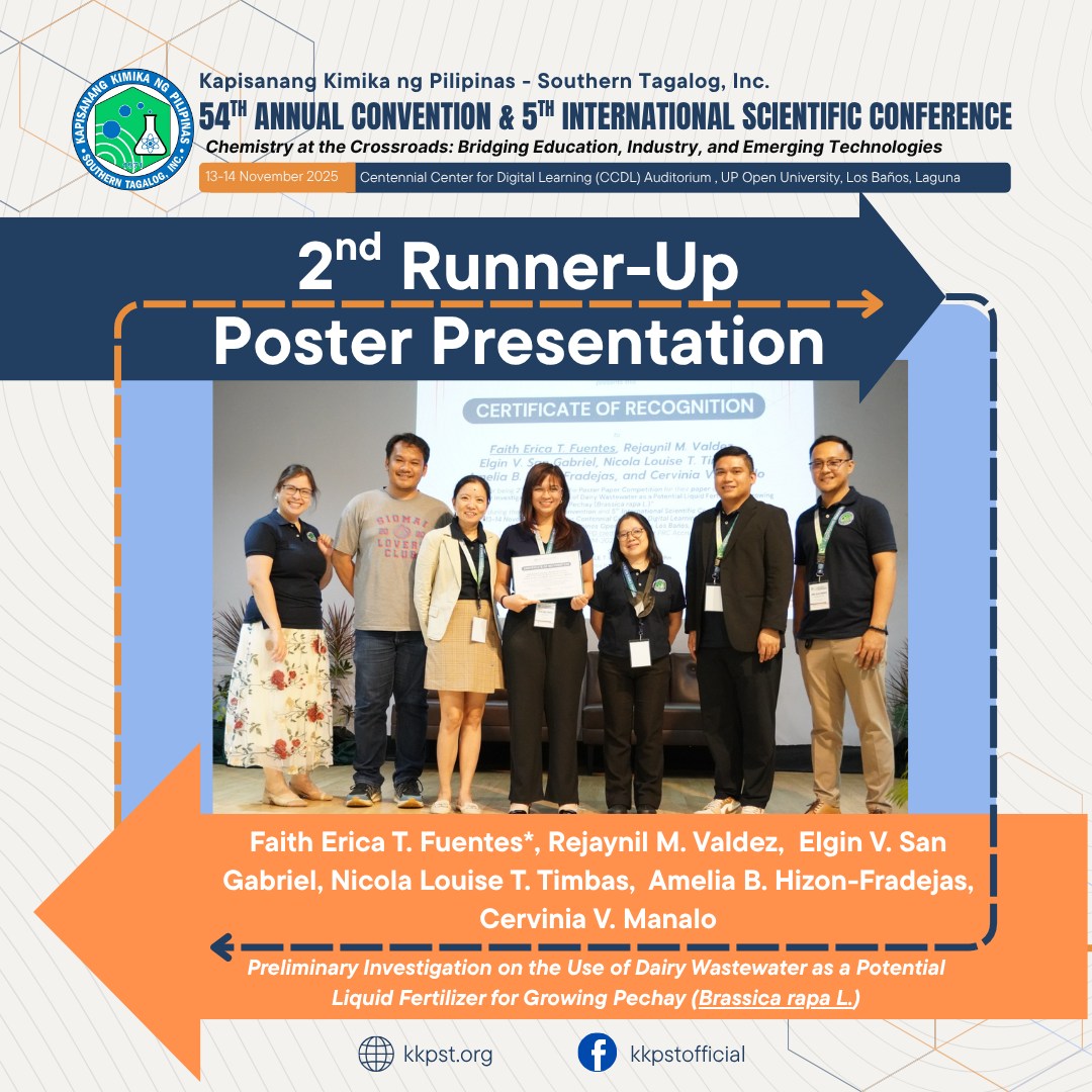 🥇🏅𝐁𝐄𝐒𝐓... - Kapisanang Kimika ng Pilipinas - Southern Tagalog | Facebook
