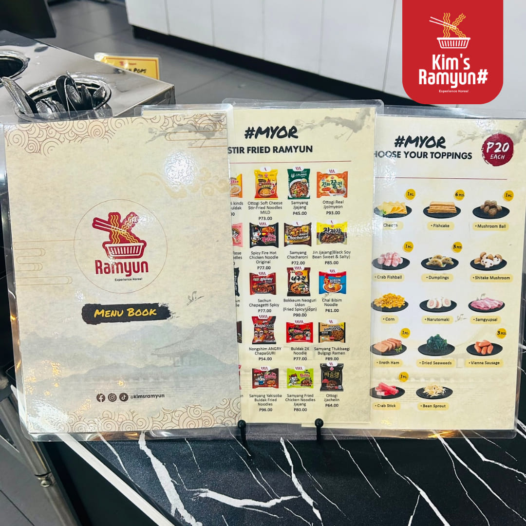 Kim's - First timer? No worries! May menu book din ready at the counter ...