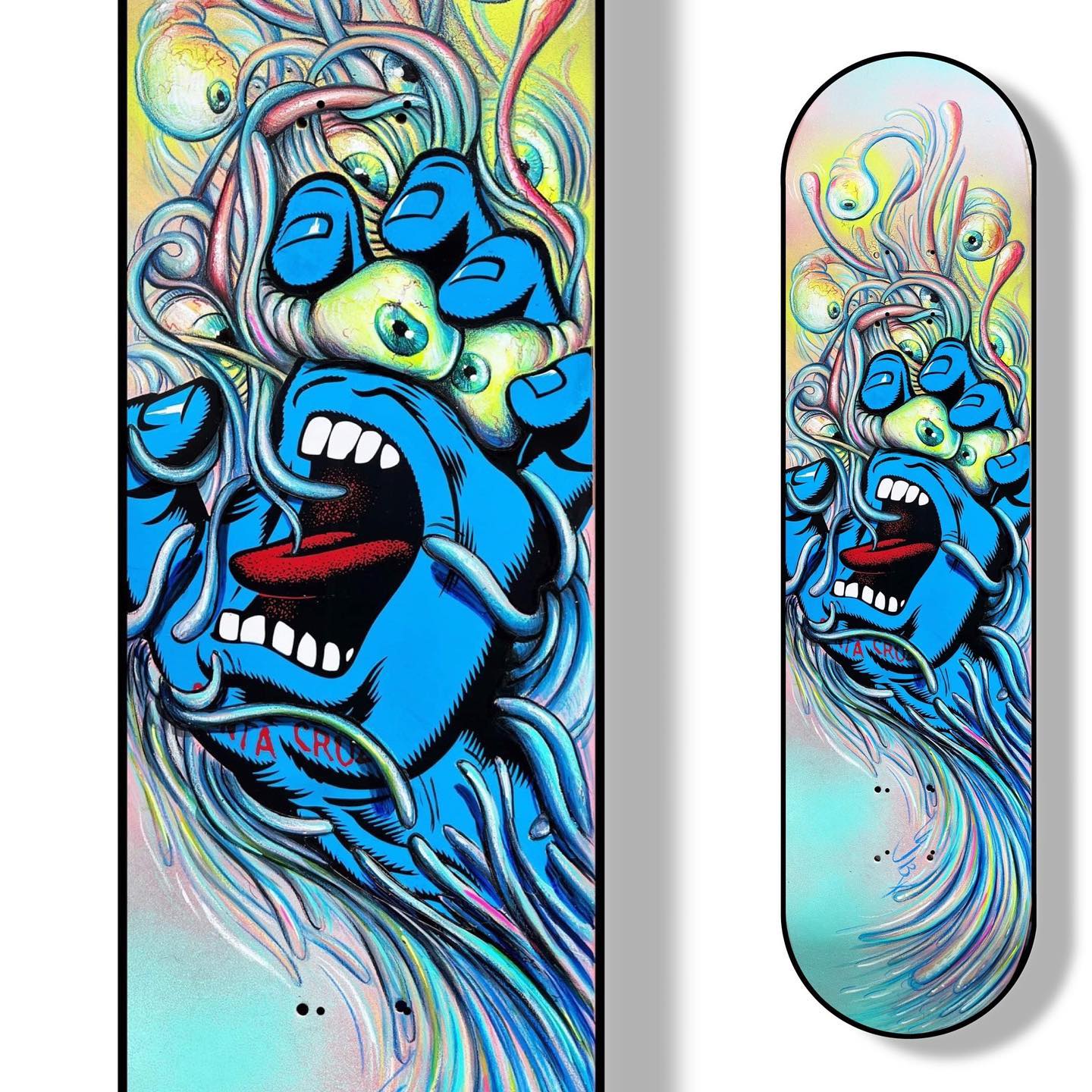スケートボード screaming hand 30th Anniversary Deck Stoked to be asked to paint the Screaming Hand from Santa Cruz