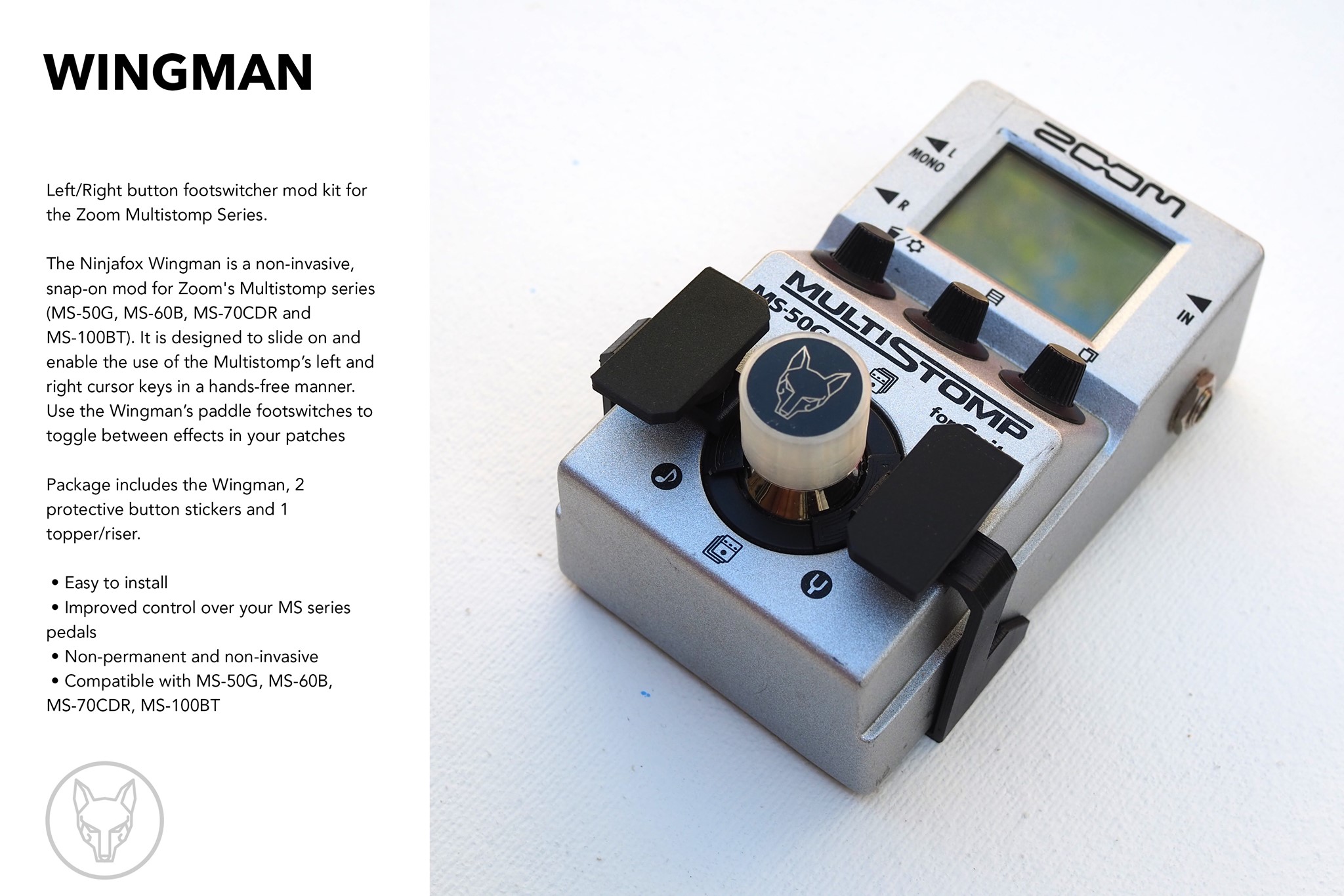 The Ninjafox Wingman is non-invasive snap on mod for Zoom