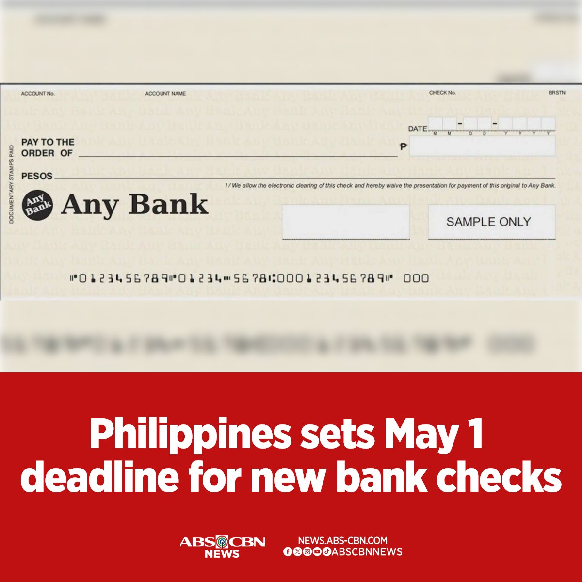 ABS-CBN - Do you use a checkbook, Kapamilya? Starting May 1, Philippine ...