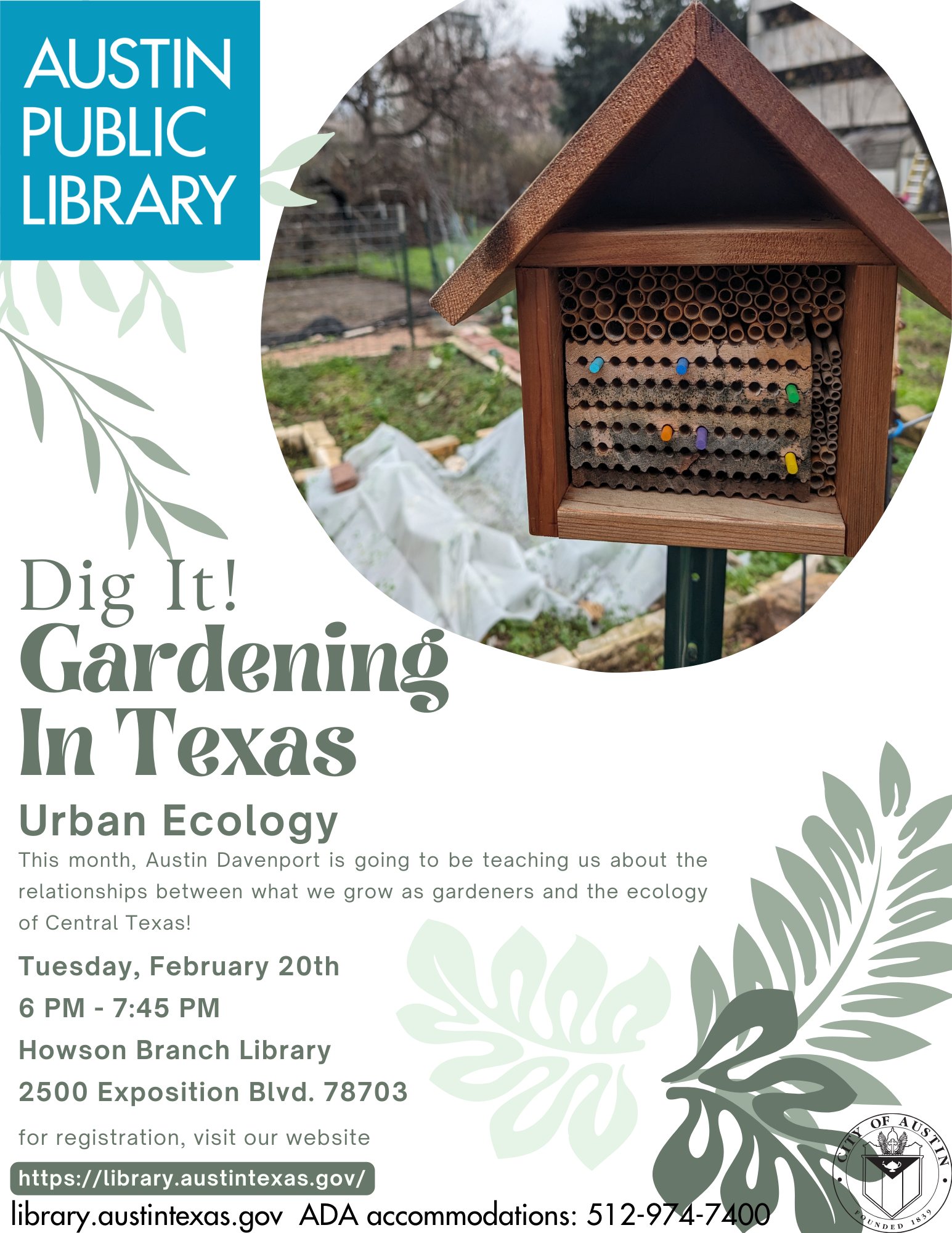 Austin - Register for the next Dig it! at Howson here: https://ow.ly ...