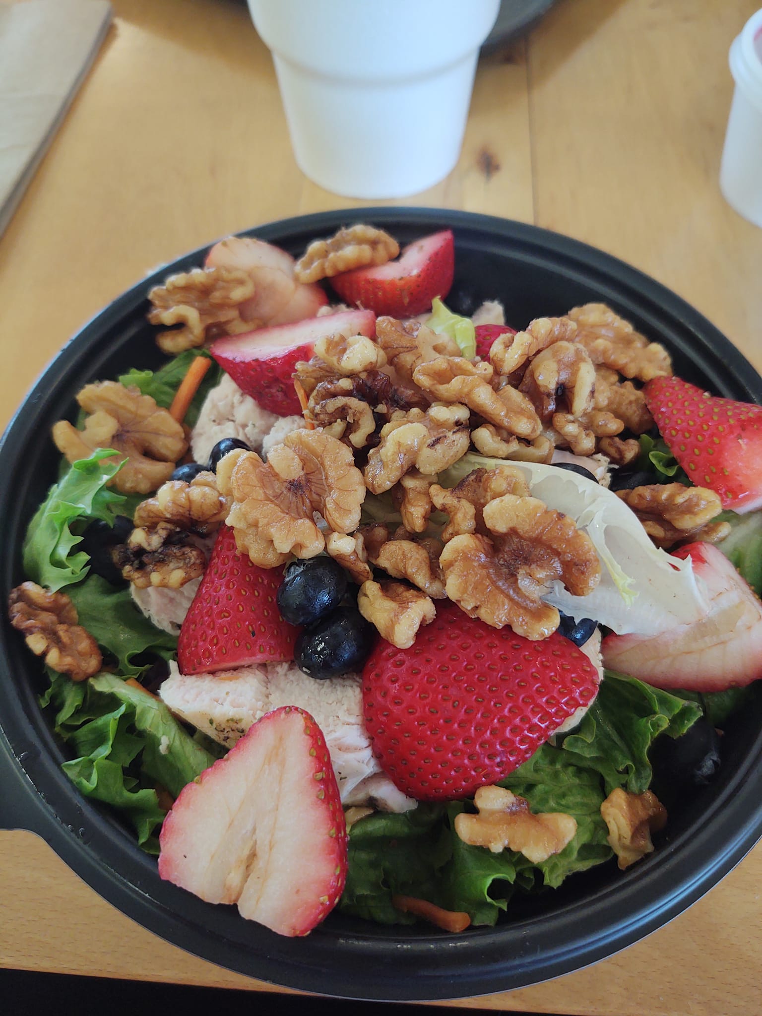 golden farms raspberry walnut dressing Delicious berry salad with homemade vinaigrette Ariya