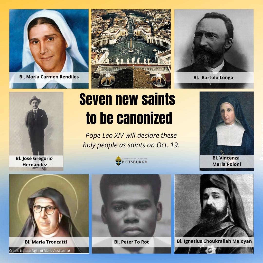 Praise - Good news ️ Pope Leo XIV will canonize seven new saints on ...
