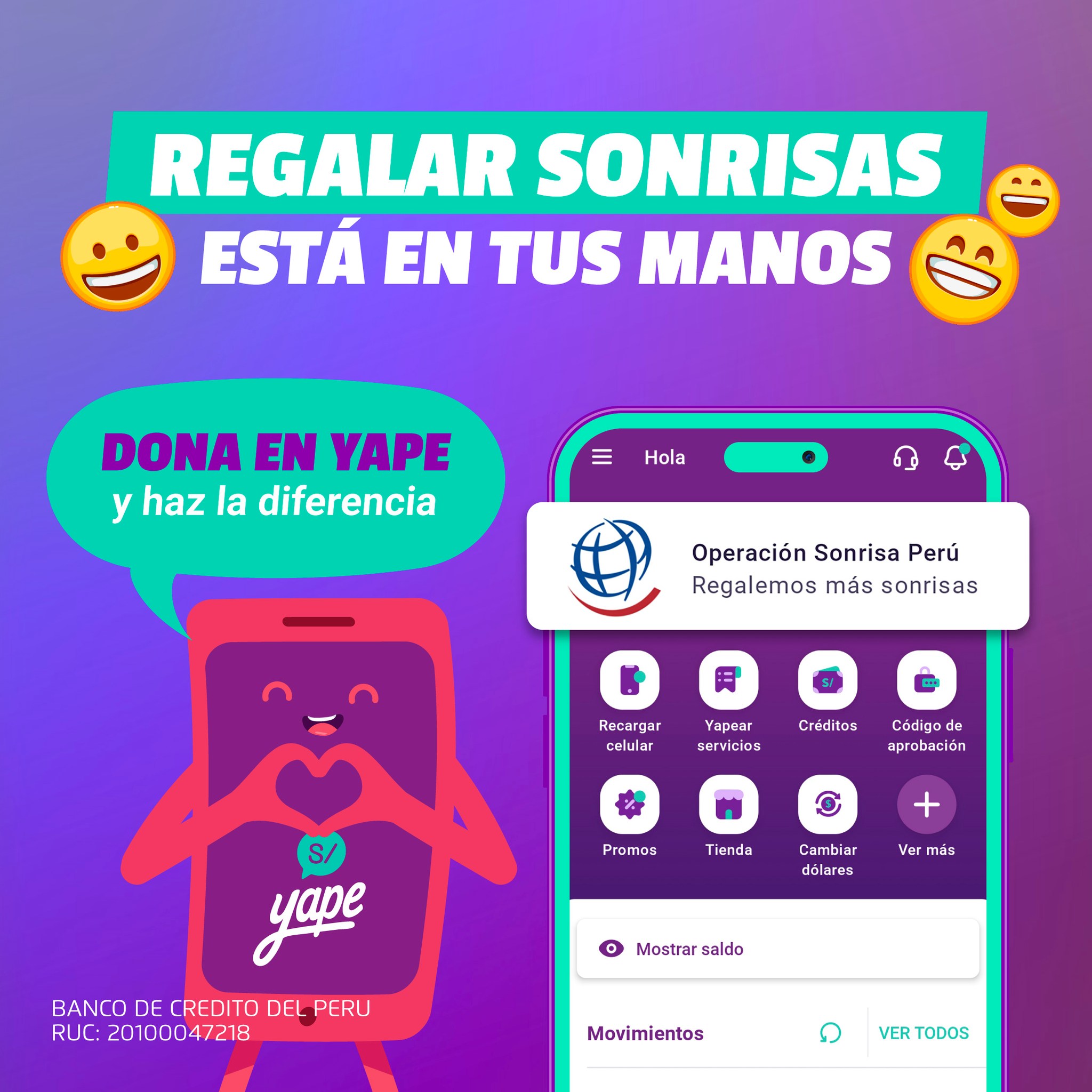 Yape - ¡Apoyemos y regalemos juntos más sonrisas! 😊 Haz swipe a la ...