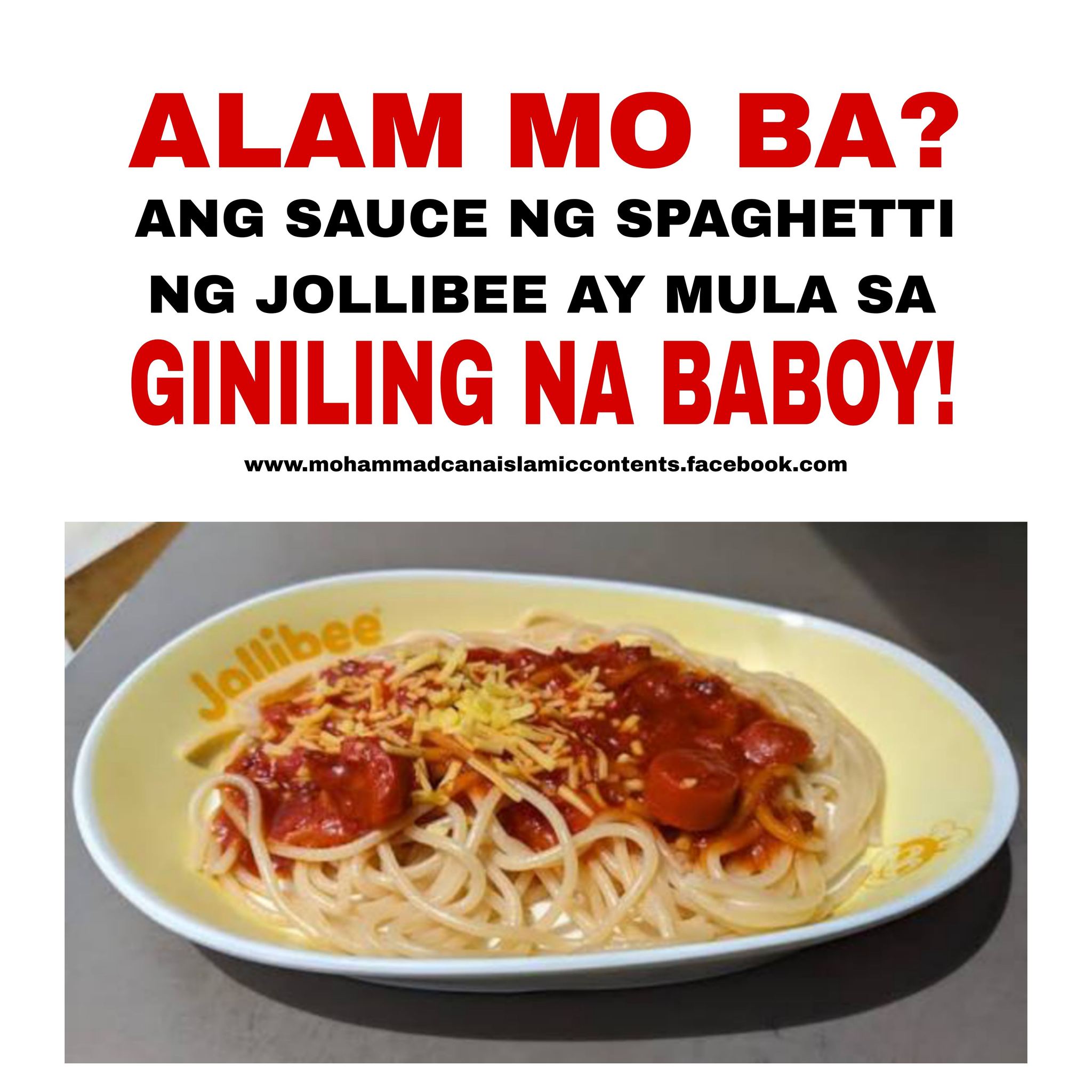 BALIK ISLAM DAWAH GROUP | SPHAGETTI NG JOLLIBEE, HILIG MO BA BILANG ...