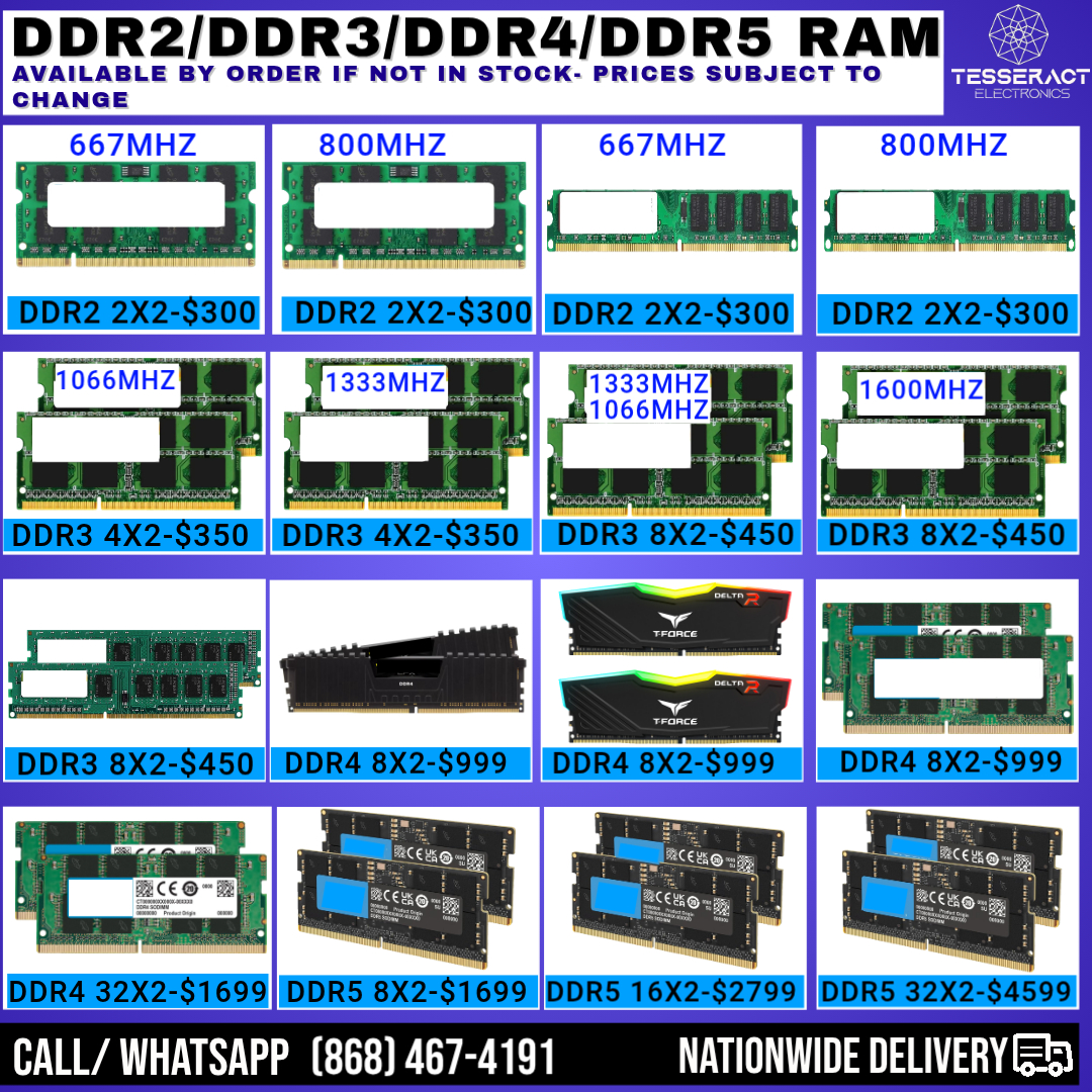 Tesseract - 🖥️💻LAPTOP/MAC /DESKTOP RAM DDR2/DDR3/ DDR4/ DDR5 📲Call ...