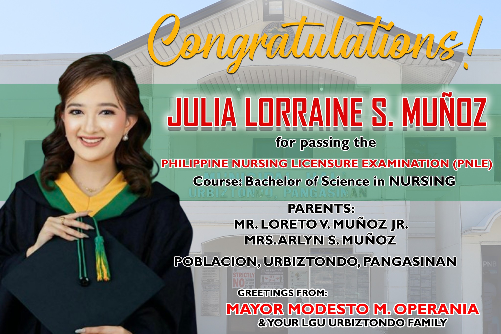 Pasimbalo - Congratulations to the pride of URBIZTONDO! Ms. JULIA ...