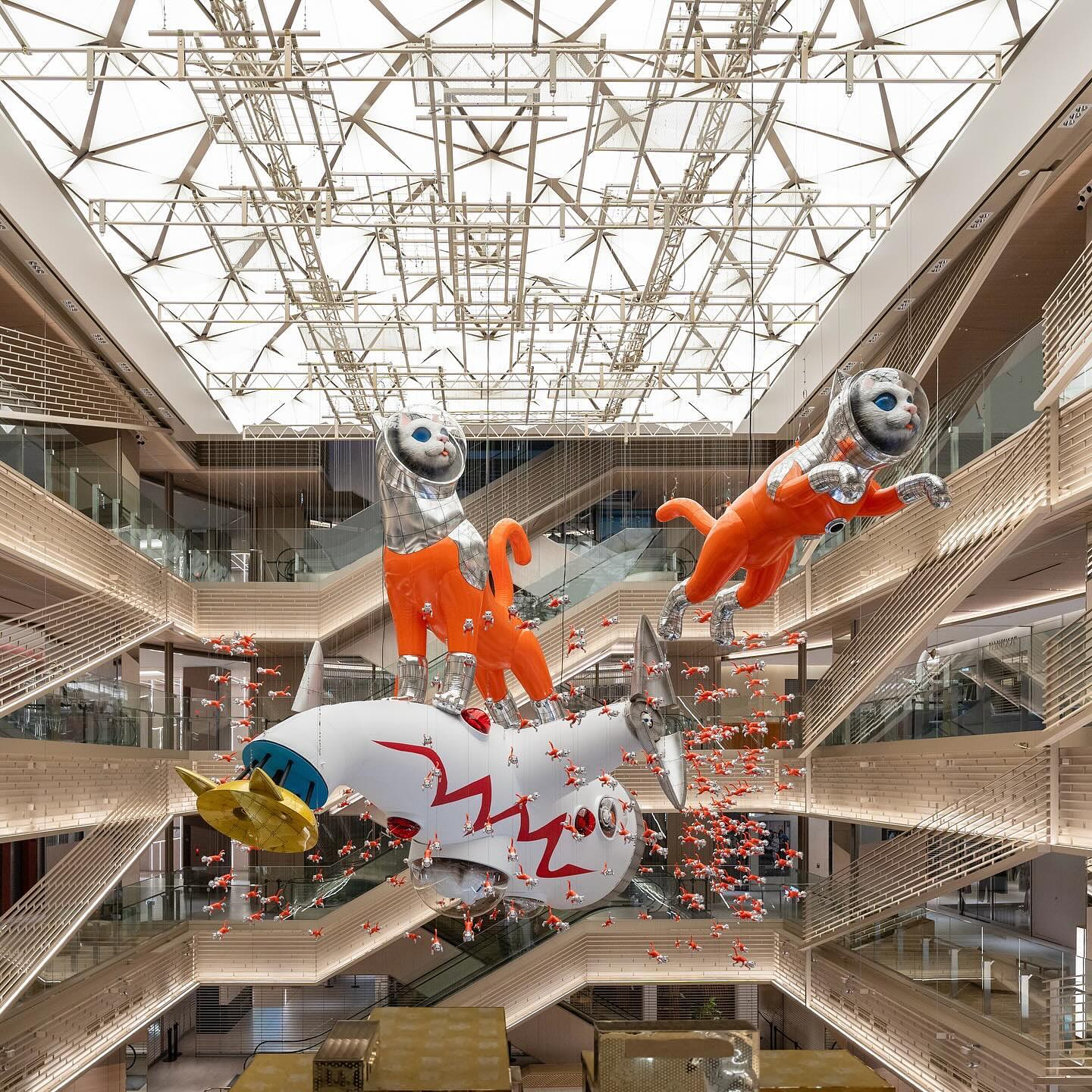 Experience Artist Kenji Yanobe's “Big Cat Bang” installation at