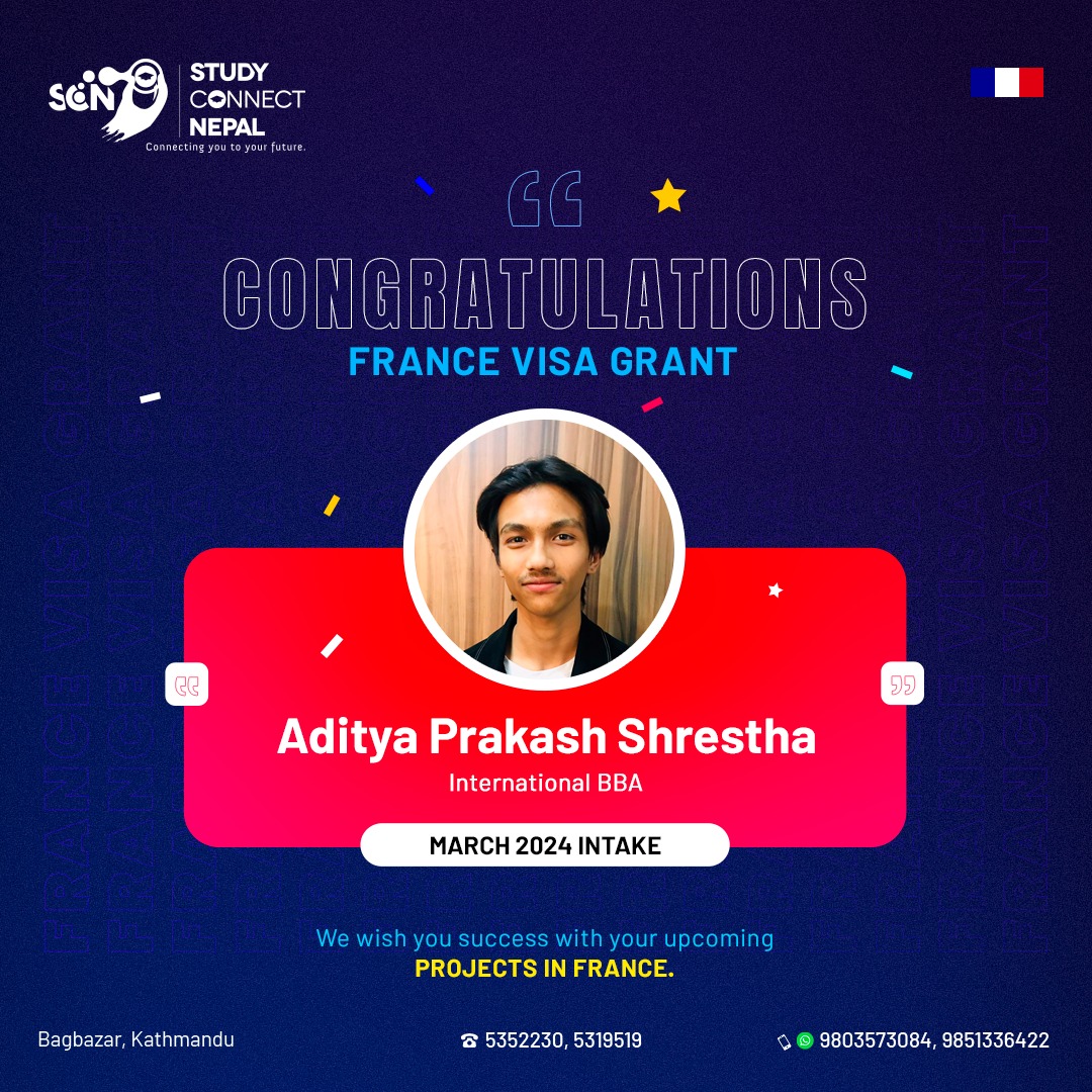 Study - Congratulations, Aditya, on receiving your French study visa to ...