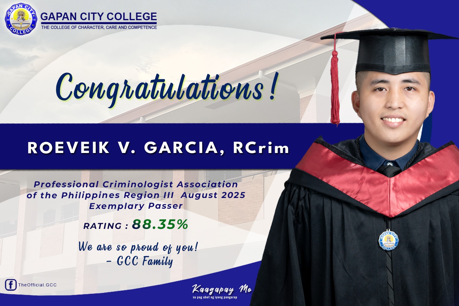 Congratulations to the PCAP... - Gapan City College - GCC | Facebook