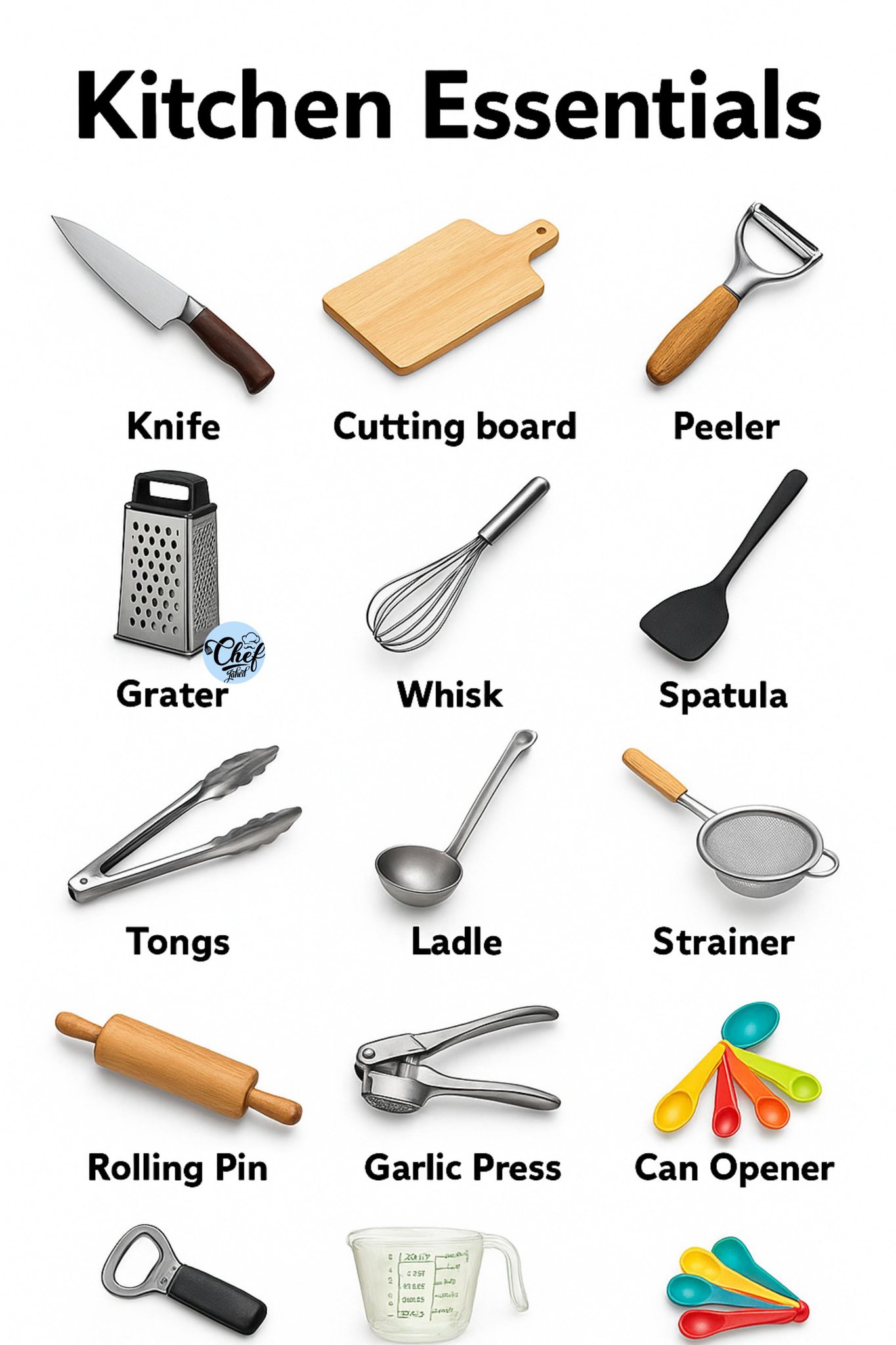 Chef Jahed - Kitchen Essentials knife, cutting board, and... | Facebook