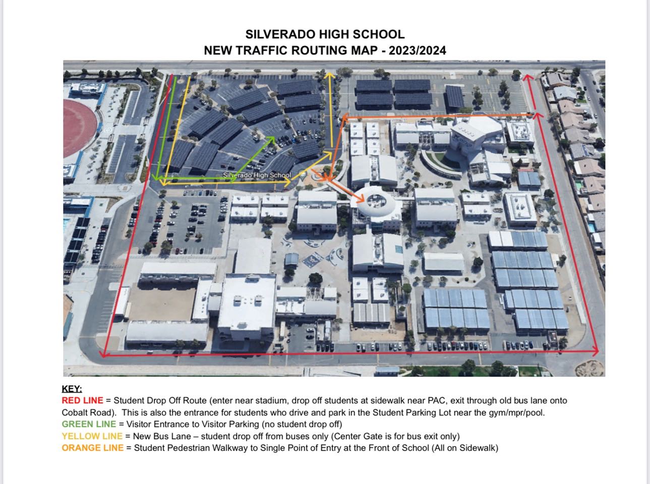 New Traffic Routing Map for the... - Silverado High School