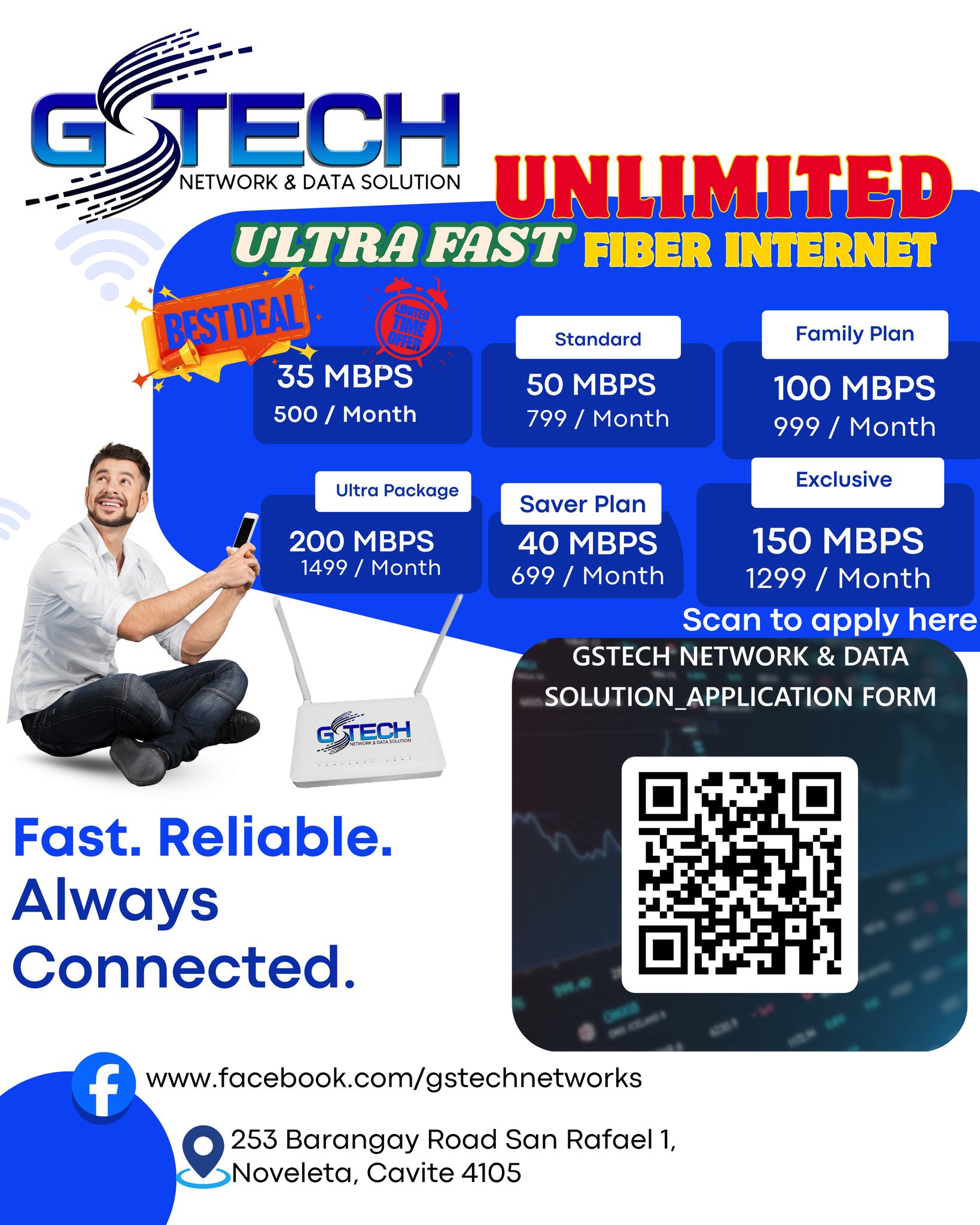 Gstech - UNLIMITED ULTRA-FAST FIBER INTERNET IS HERE! 🚀 Stay connected ...