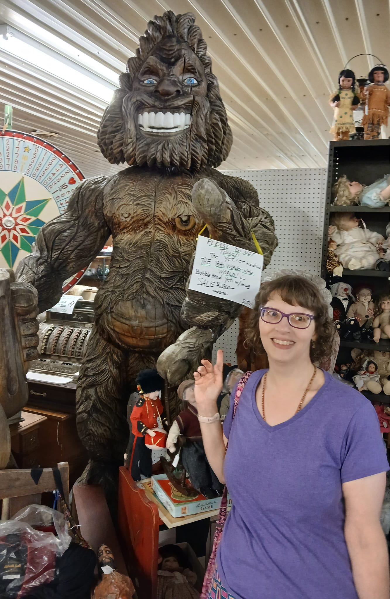 Giant wooden bigfoot bobblehead found