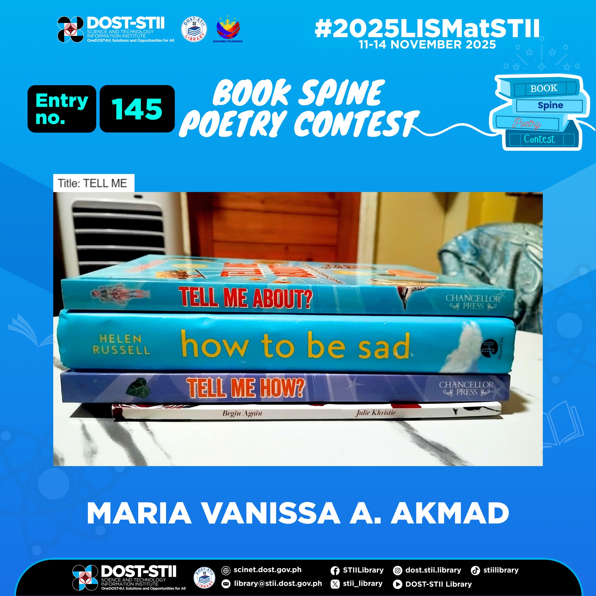 Science - Entry No. 145: MARIA VANISSA A. AKMAD If you want to join ...