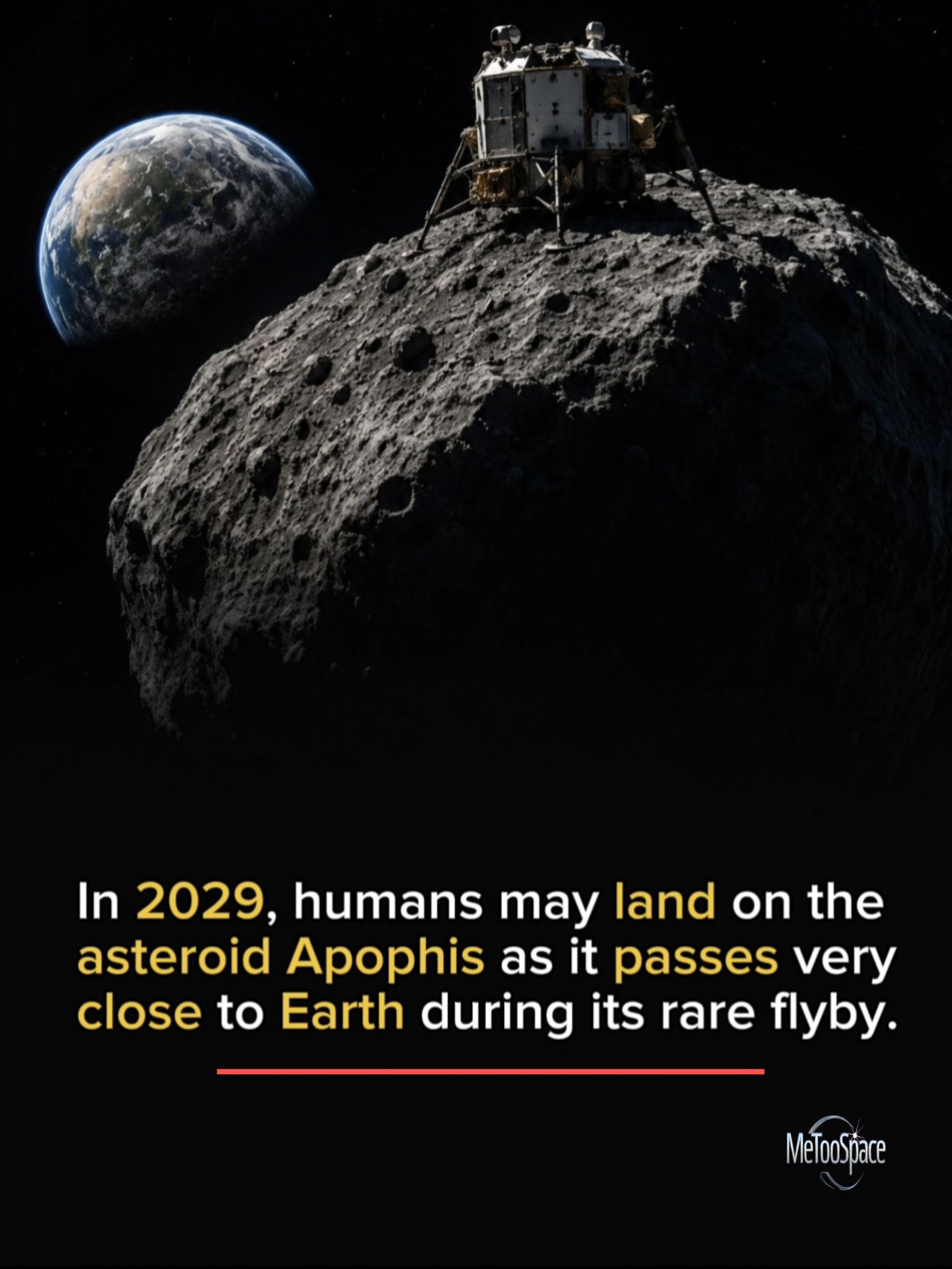 In 2029, the giant asteroid Apophis will pass extremely close to