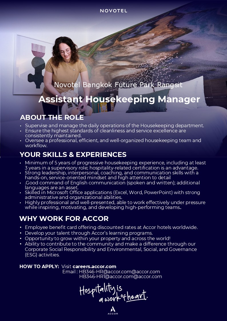 PC - 🌟 We're Hiring | Novotel Bangkok Future Park Rangsit 🌟 🔥 Updated ...