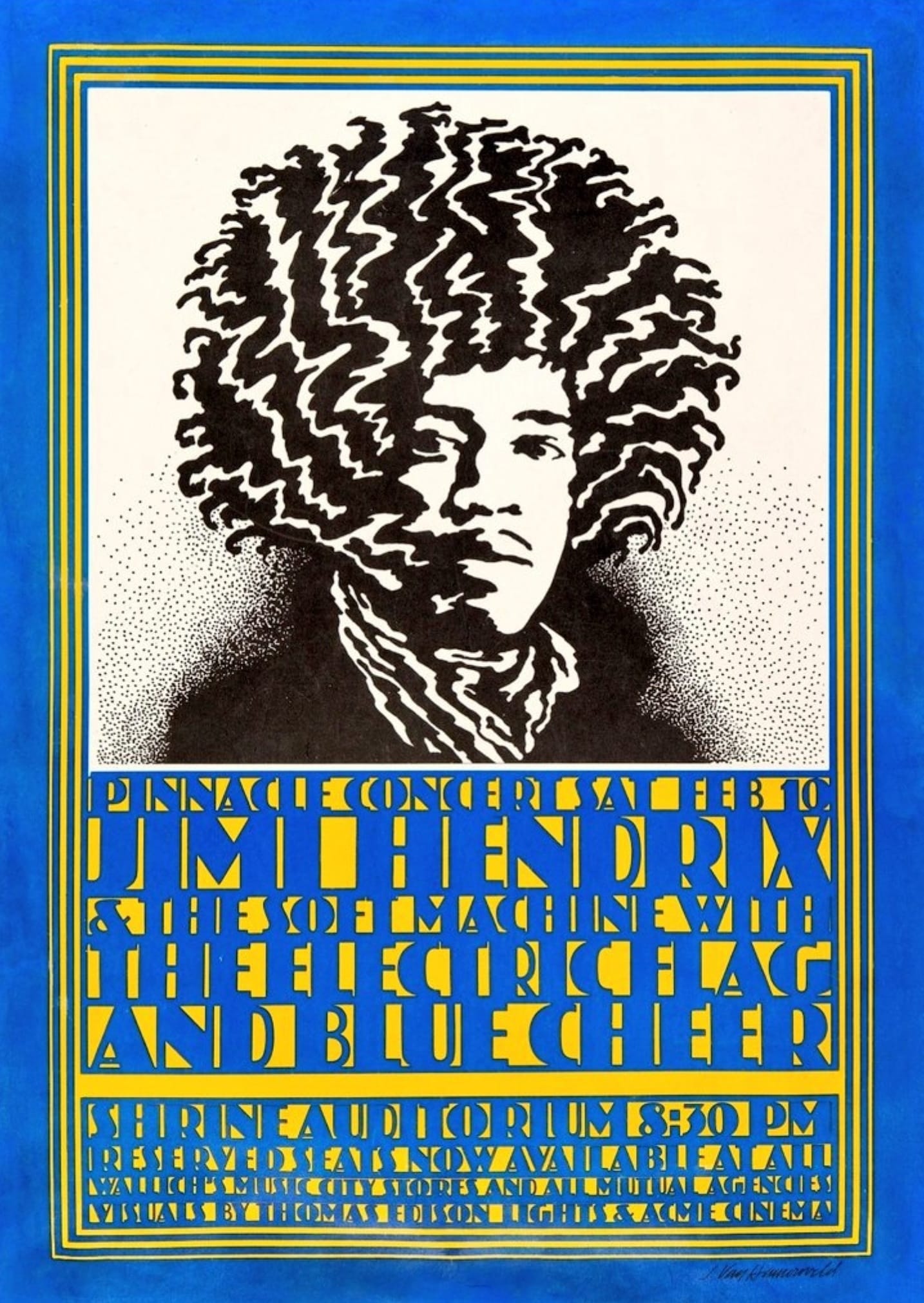 Original 1968 handbill for Blue Cheer, the Electric Flag, Soft