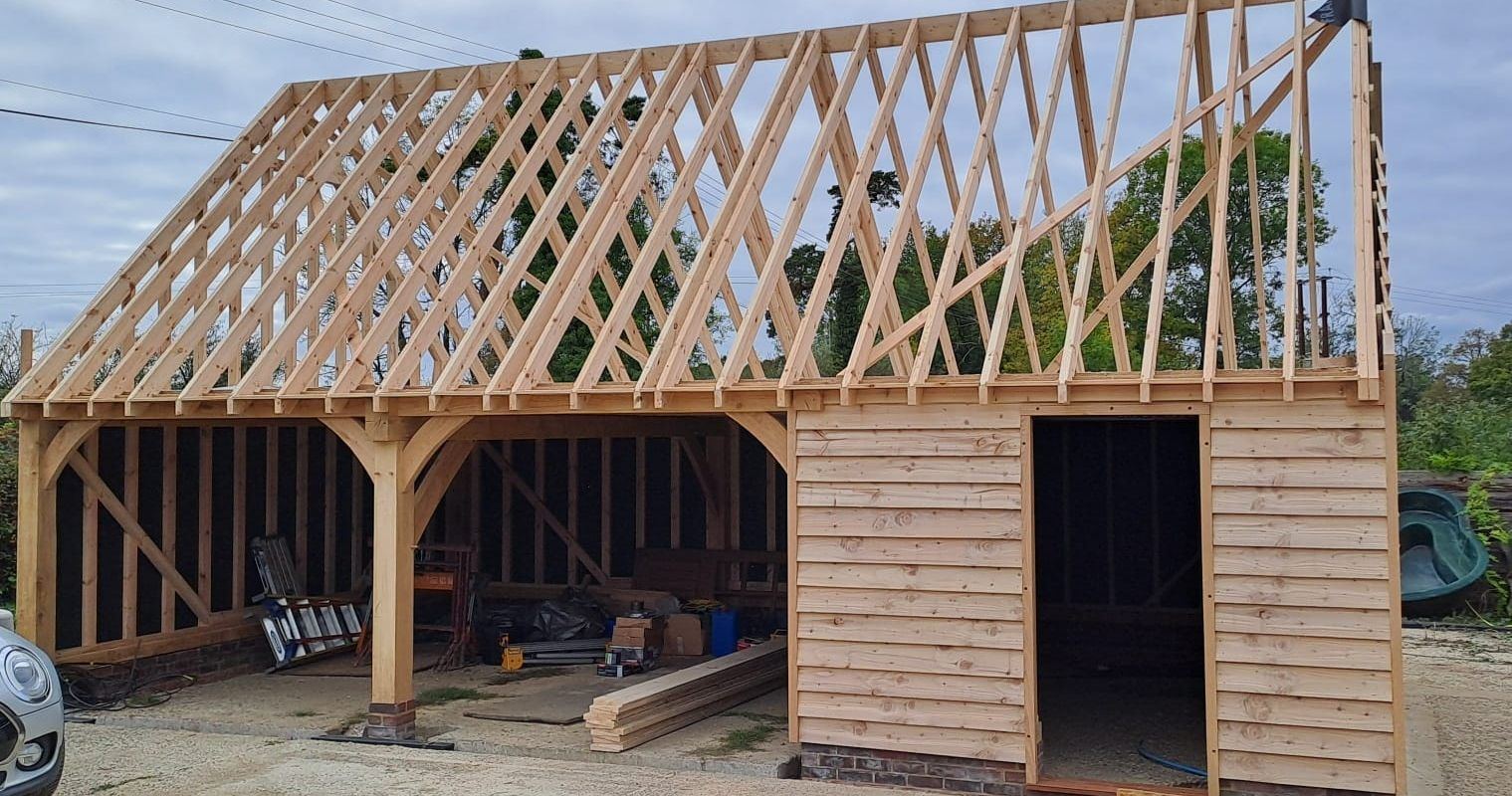 My - Our latest oak frame garage is really starting to take shape in ...