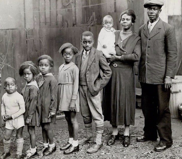 african american family in formal dress outside church 1920s 1930s black photo embodying
