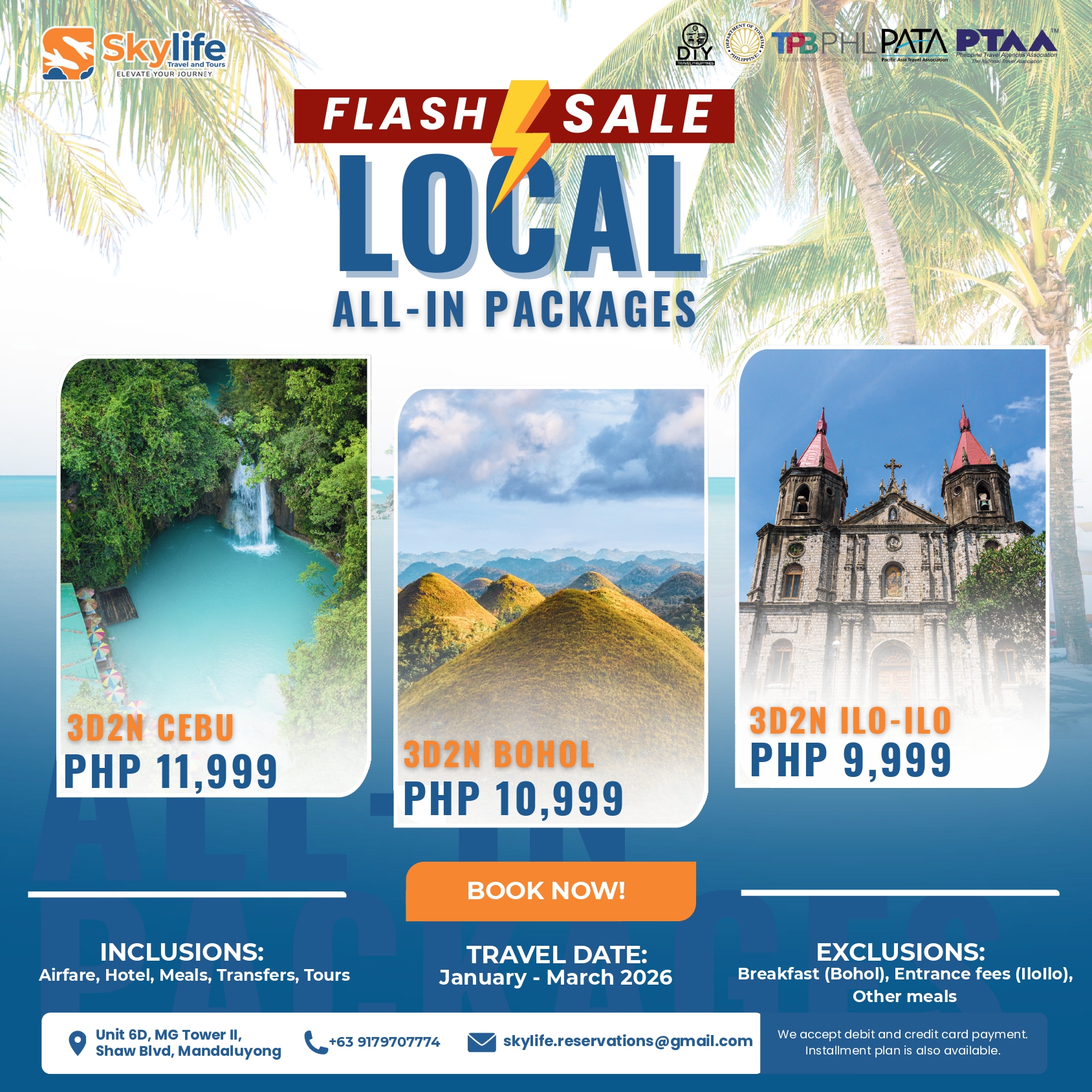 Skylife - 📍CEBU - PHP 11,999 📍BOHOL - PHP 10,999 📍ILOILO - PHP 9,999 📌 ...