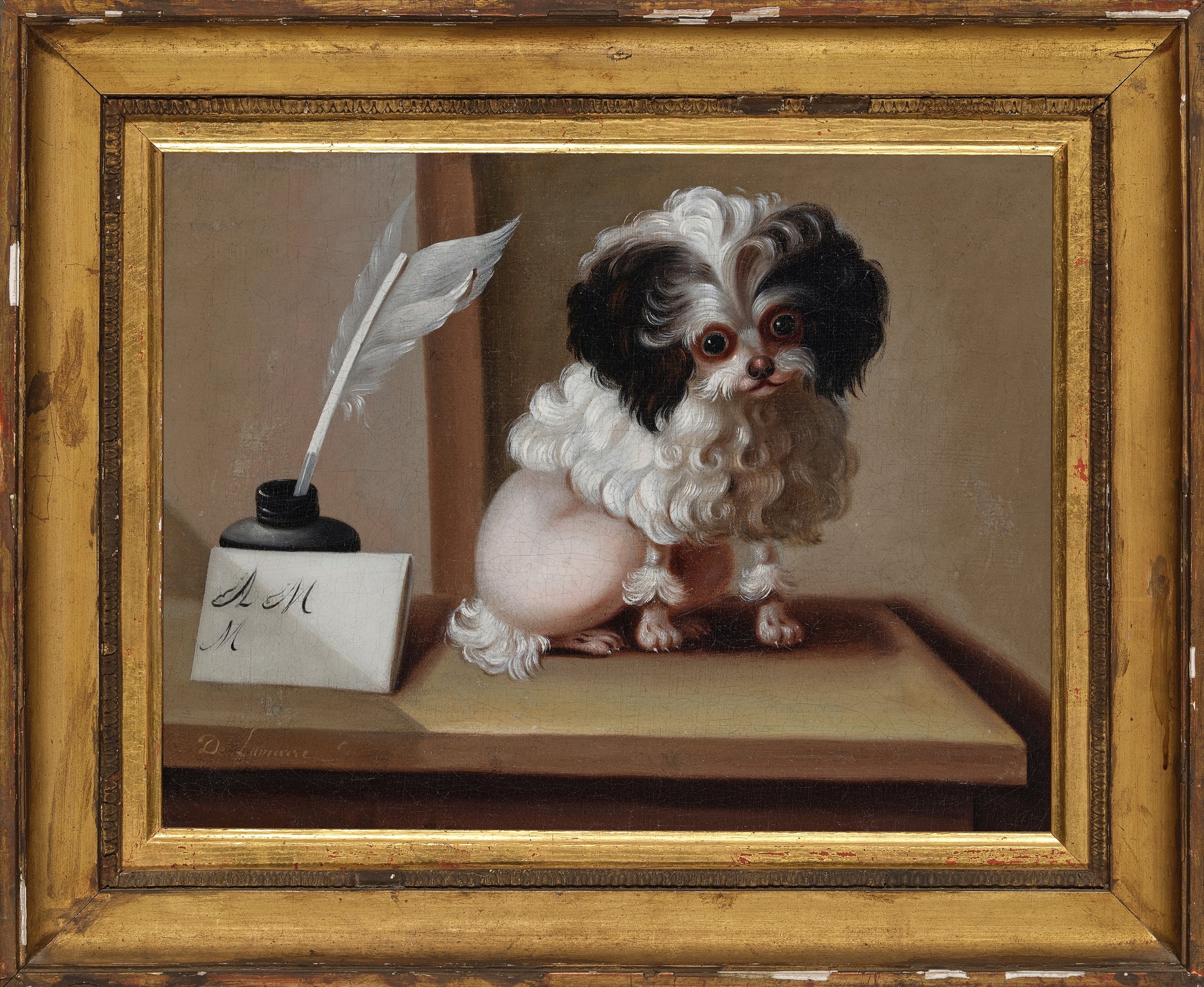 Jacques Barthélémy DeLamarre: “Portrait of a small poodle, said to