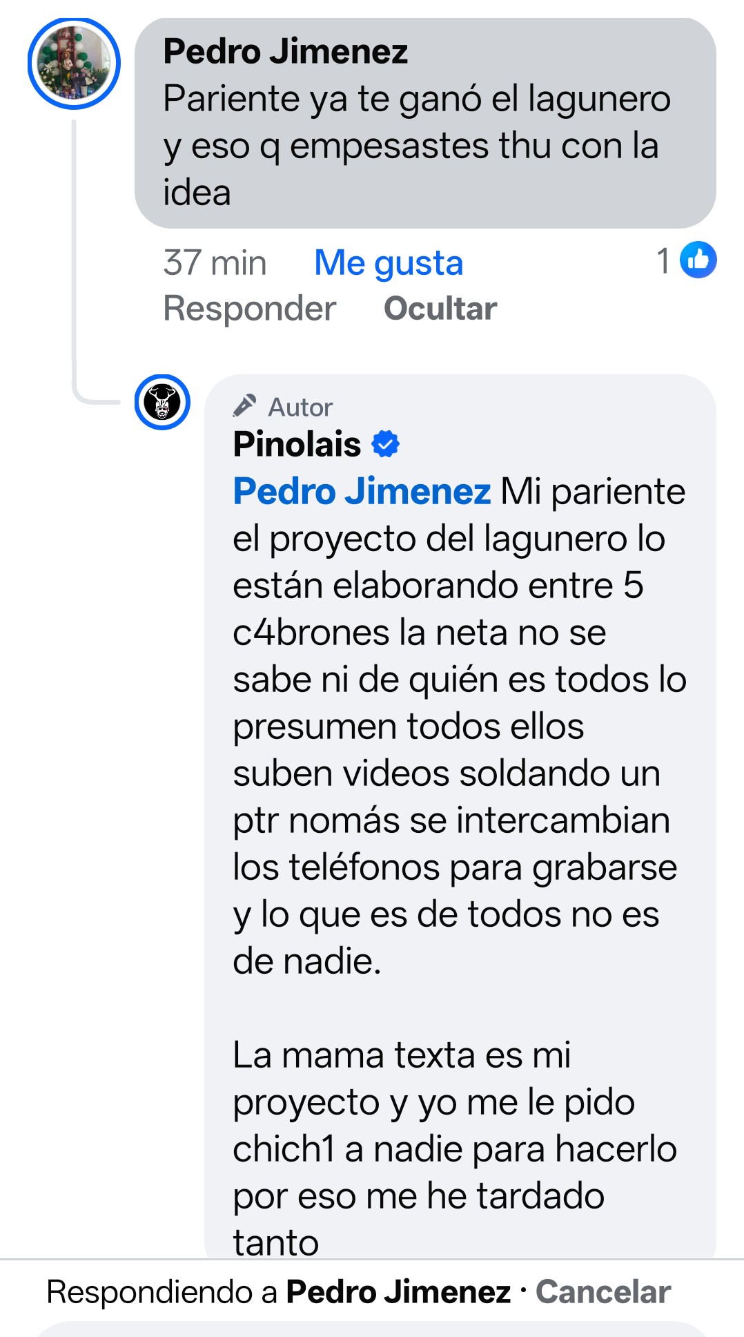 Pinolais - He leído muchos comentarios donde me critican... | Facebook