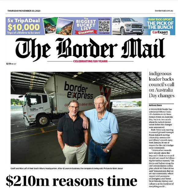 The Border Mail - Border Express founder Max Luff explains... | Facebook