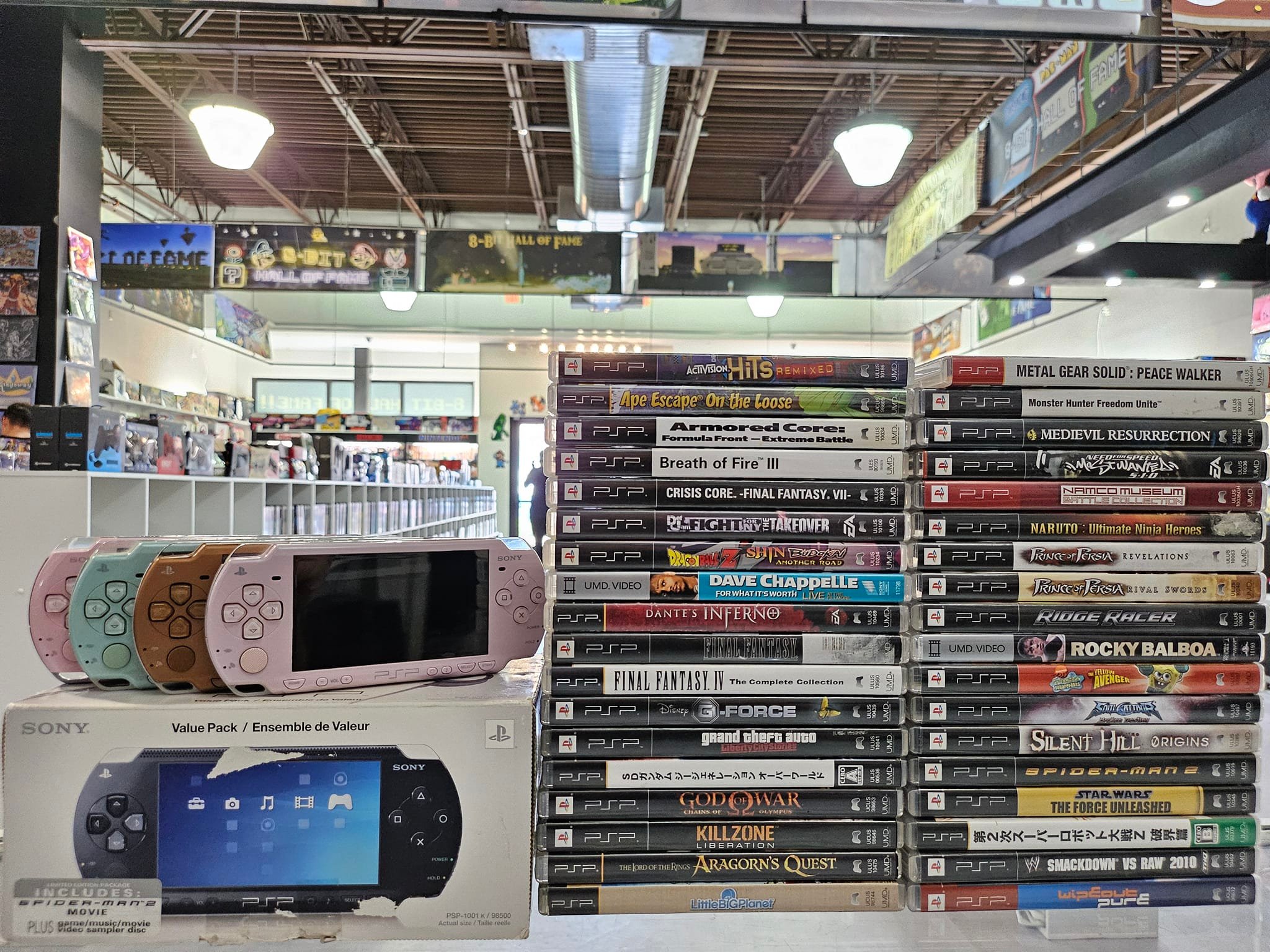 Playstation Portable PSP games priced/cleaned and just put on the