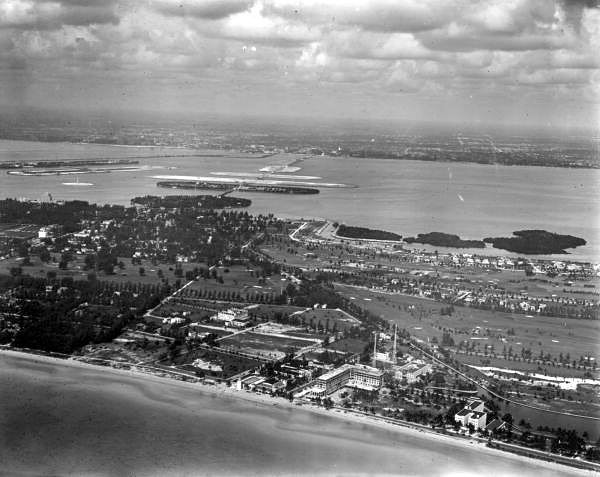 Florida - Aerial view of the Miami Beach area (1924) Miami Beach was ...