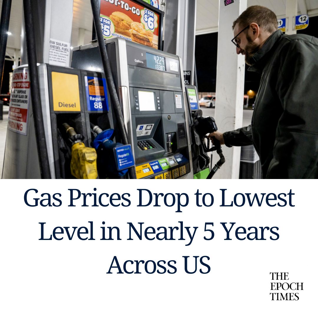 The Epoch - Gas prices nationwide have dropped to their lowest level in ...